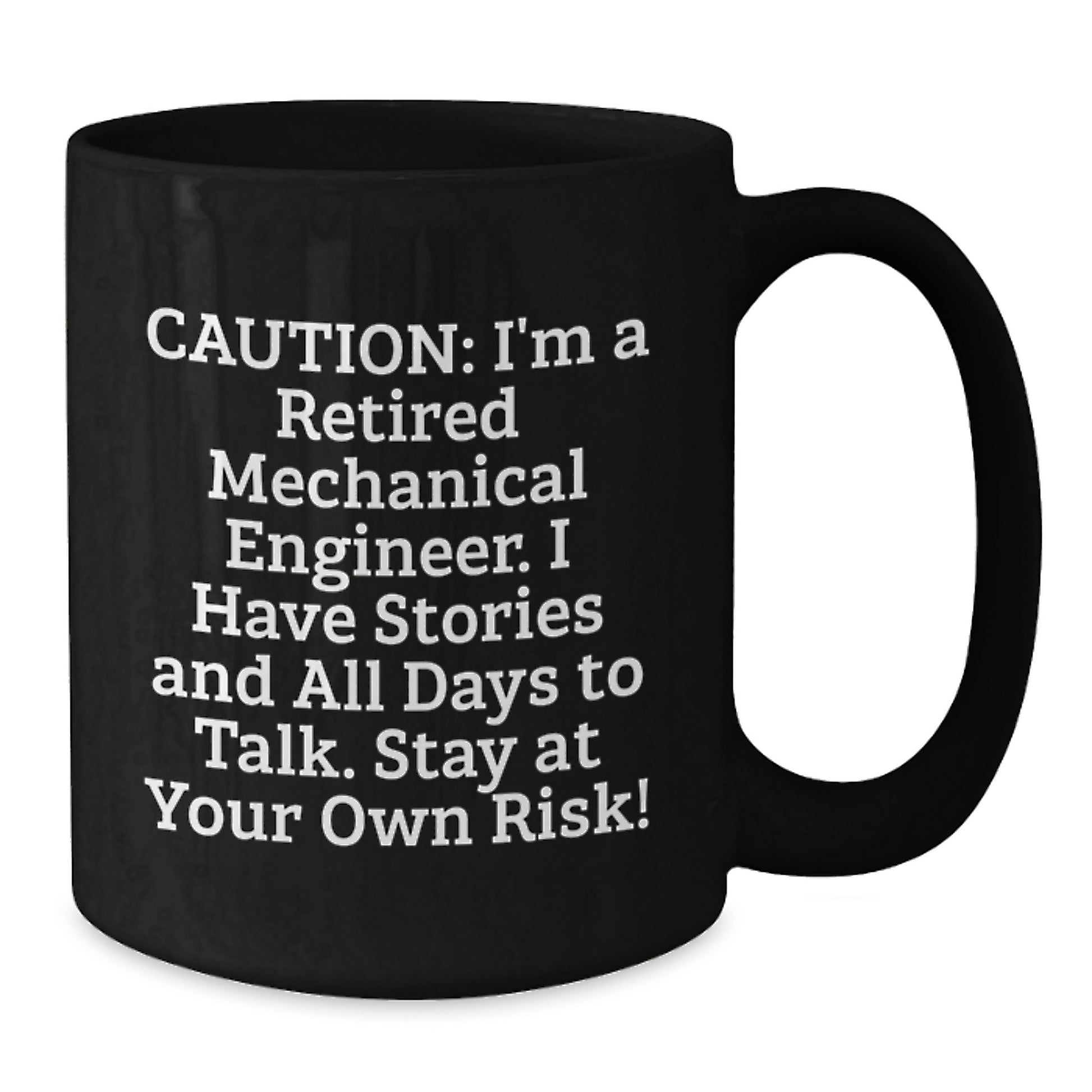 Mechanical Engineer Christmas Unique Gifts from Friends - Funny Retired Engineer Black Coffee Mug - Additional