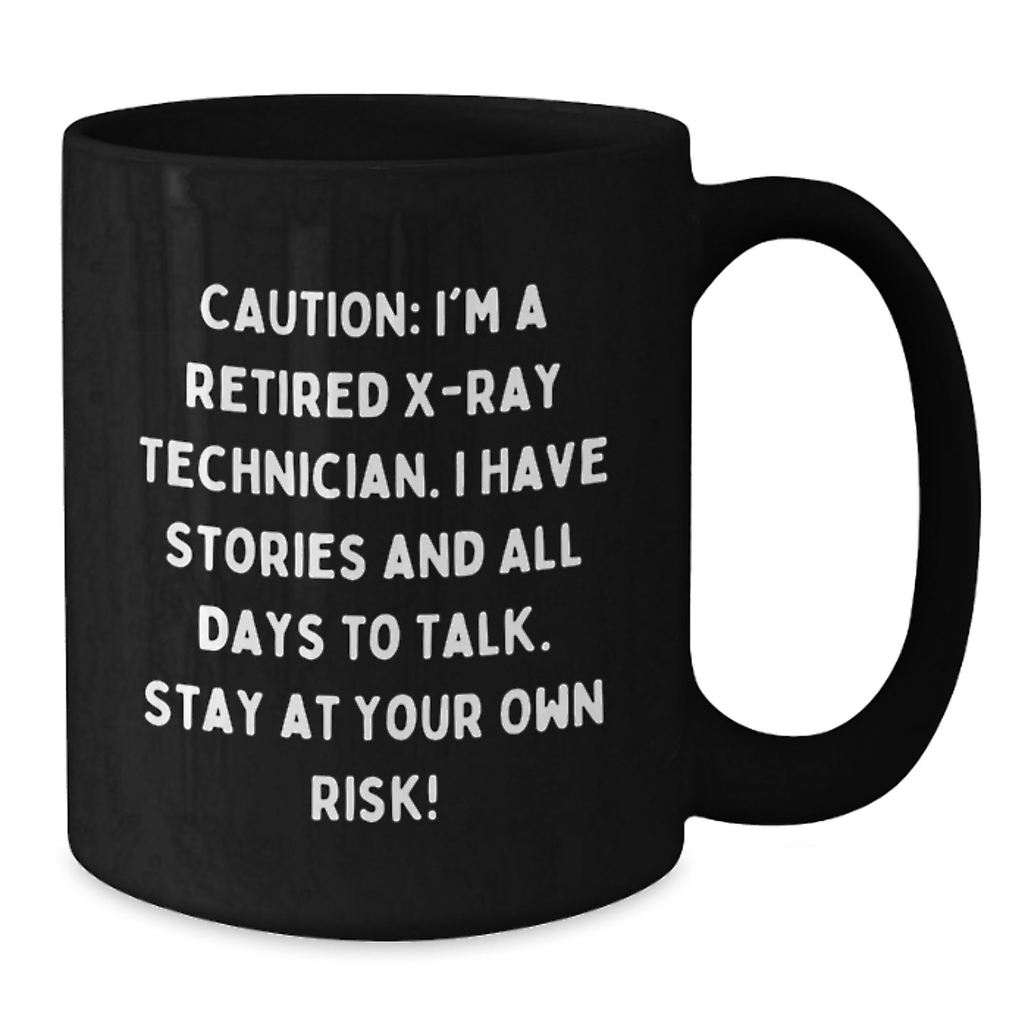 Funny Gifts from Coworkers for X-Ray Technician Black Coffee Mug - Unique Christmas Memorable Presents for Him - Additional