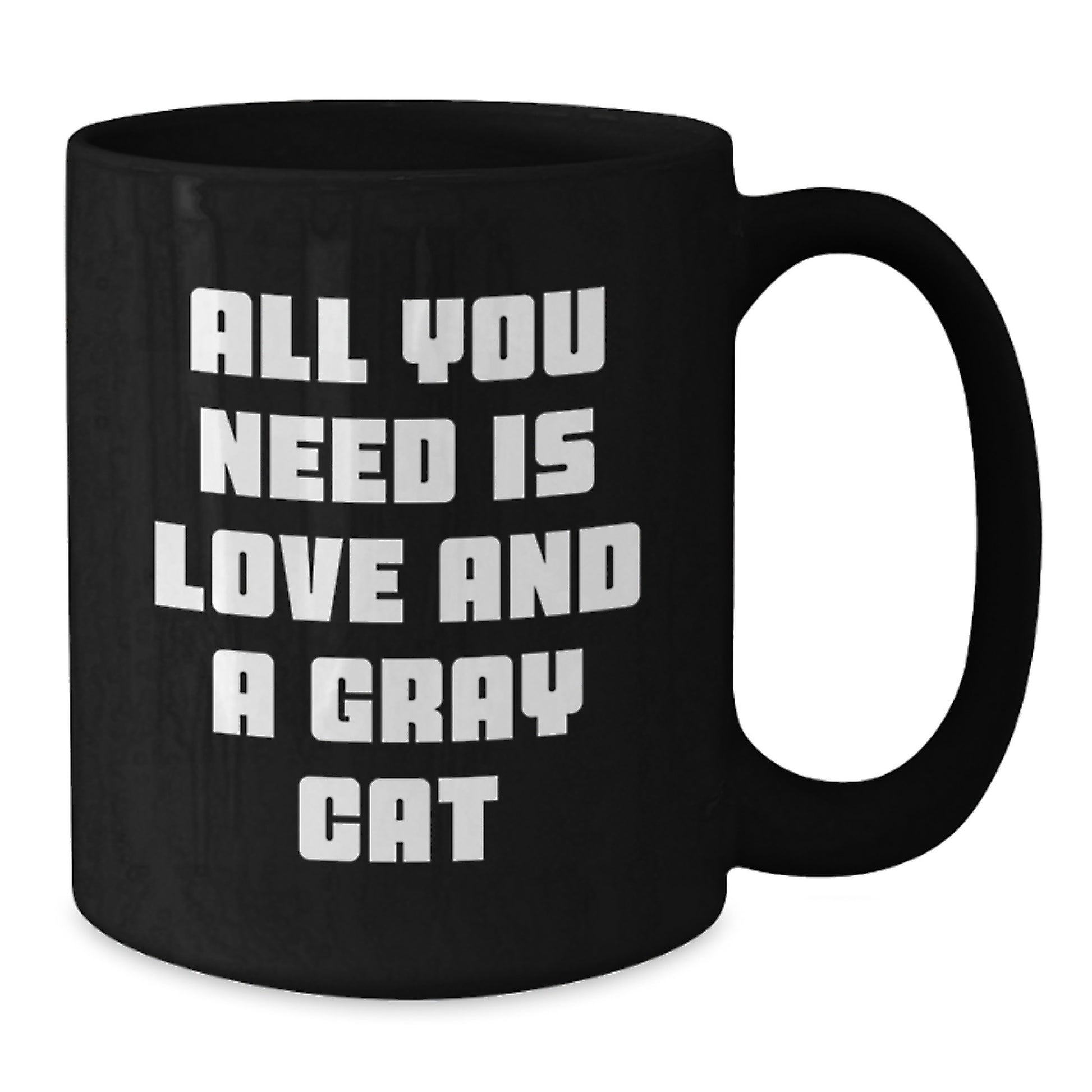 Gray Cat Lover Gifts from Friends, Unique Christmas Unique Gifts for Gray Cat Enthusiasts, Funny Black Coffee Mug - Additional