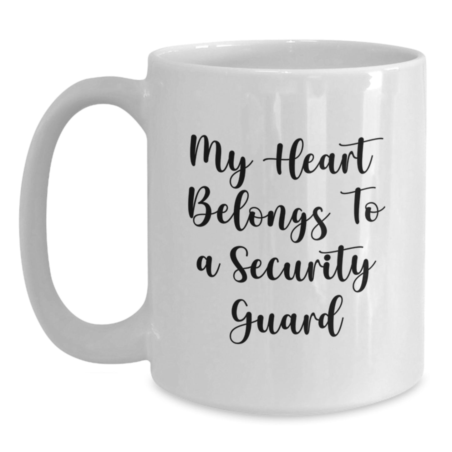 Funny My Heart Belongs To A Security Guard Gifts from Friends for Security Guard, White Coffee Mug, Christmas Unique Gifts - Main