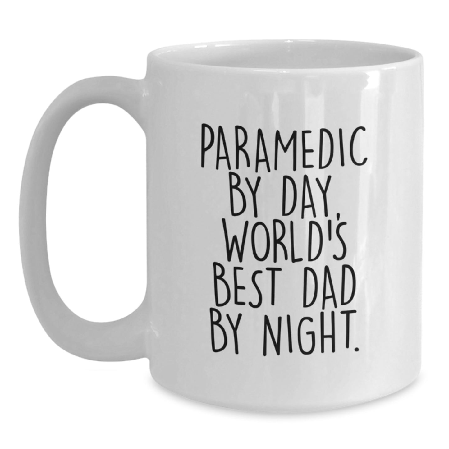 Rescue Worker Gifts for Men, Funny White Coffee Mug for Graduation, 'Rescue Worker By Day, World's Best Dad By Night' - Gifts from Men for Rescue Worker - Main