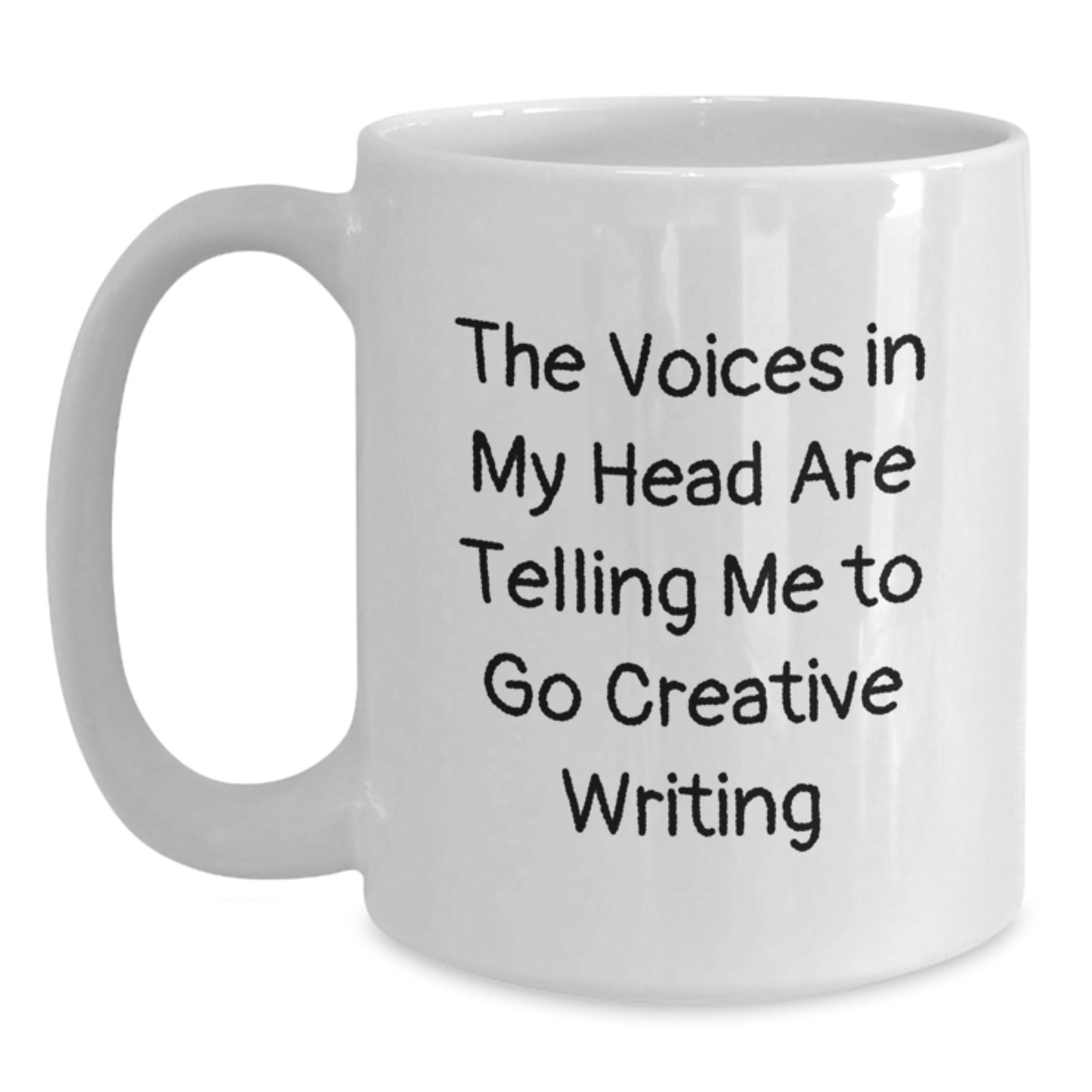 Funny Creative Writing Gifts for Women - White Coffee Mug, 'Voices In My Head' Holiday Cheer - Main