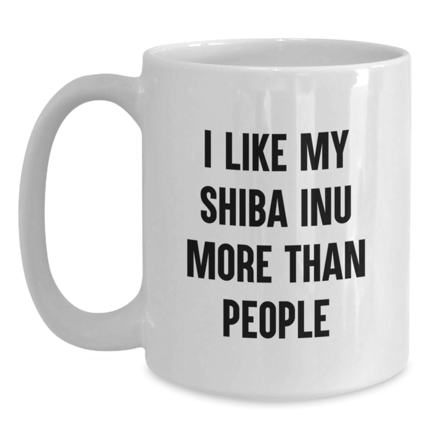 Funny Shiba Inu Dog Lover Gifts for Men from Friends on Birthday, 'I Like My Shiba Inu More Than People' White Coffee Mug - Main