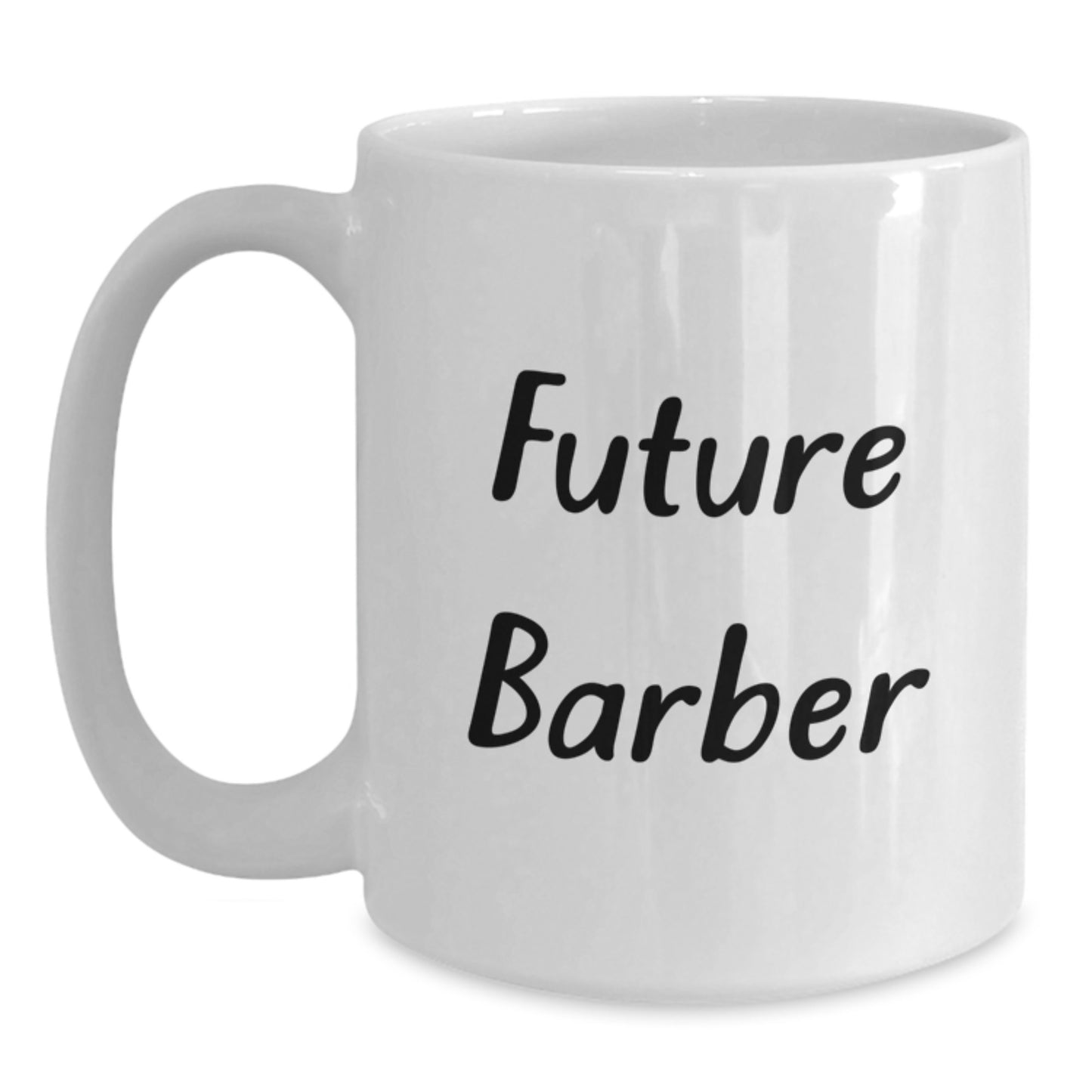 Funny Future Barber Mug Gifts from Family to Men, Unique Graduation White Coffee Mug for Barber - Main