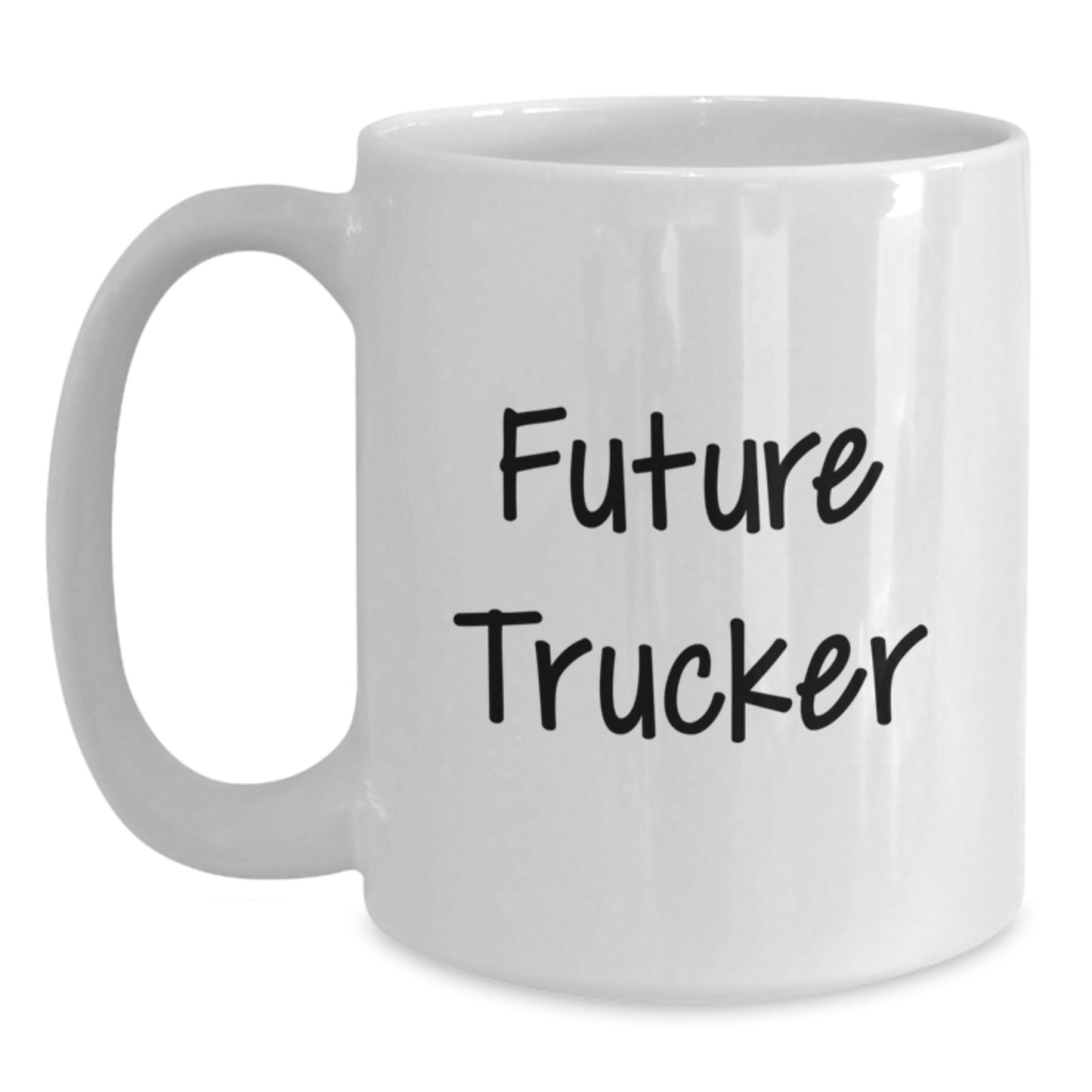 Funny Trucker Quote 'Future Trucker' White Coffee Mug, Gifts from Men to Trucker Friends for Graduation - Main