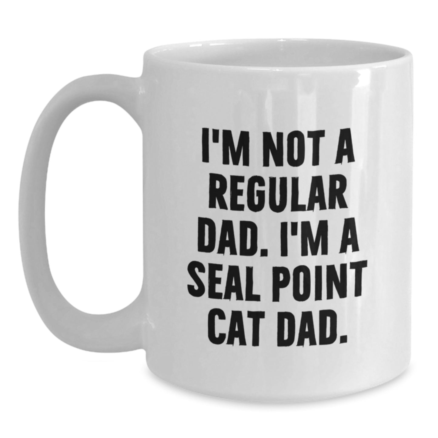Seal Point Cat Dad Gifts from Men for Friends White Coffee Mug, Funny Graduation Unique Gifts - Main