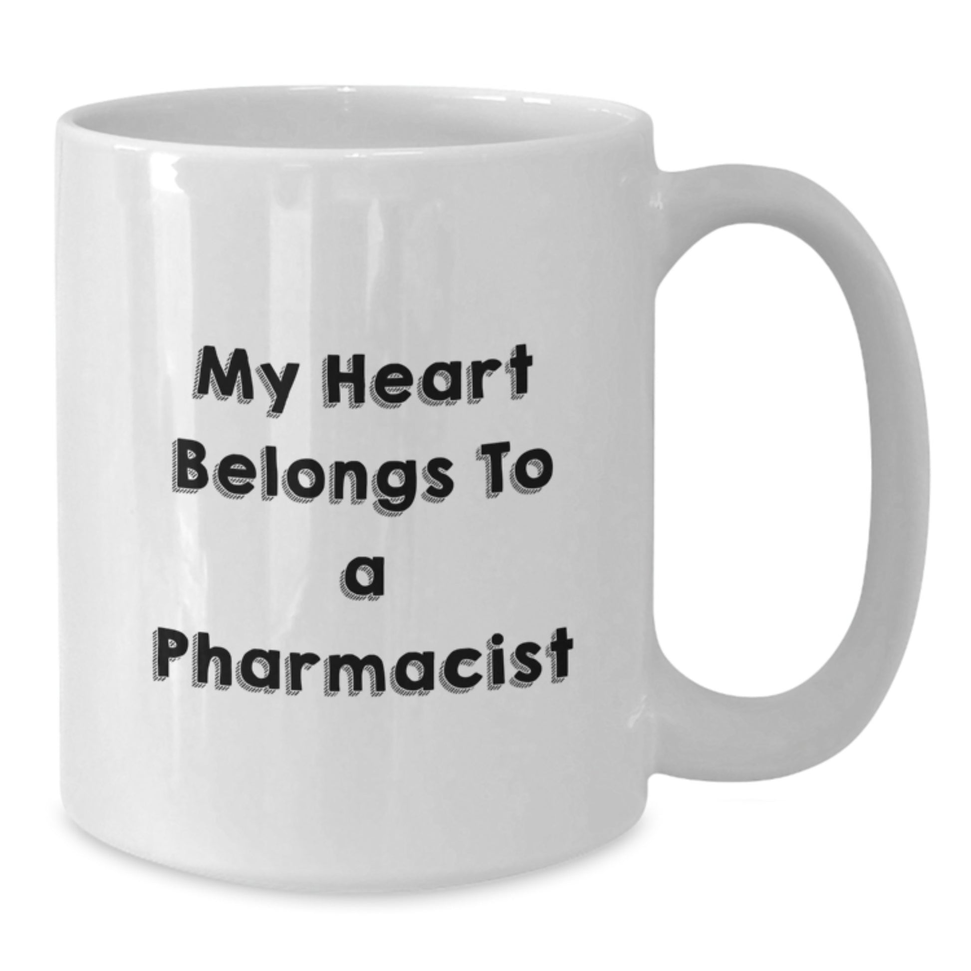 Funny Pharmacist White Coffee Mugs Gifts for Men, Gifts from Family, Unique Christmas Unique Gifts, Funny White Coffee Mug with Quotes 'My Heart Belongs To A Pharmacist', Ideal Gift for Pharmacist - Additional