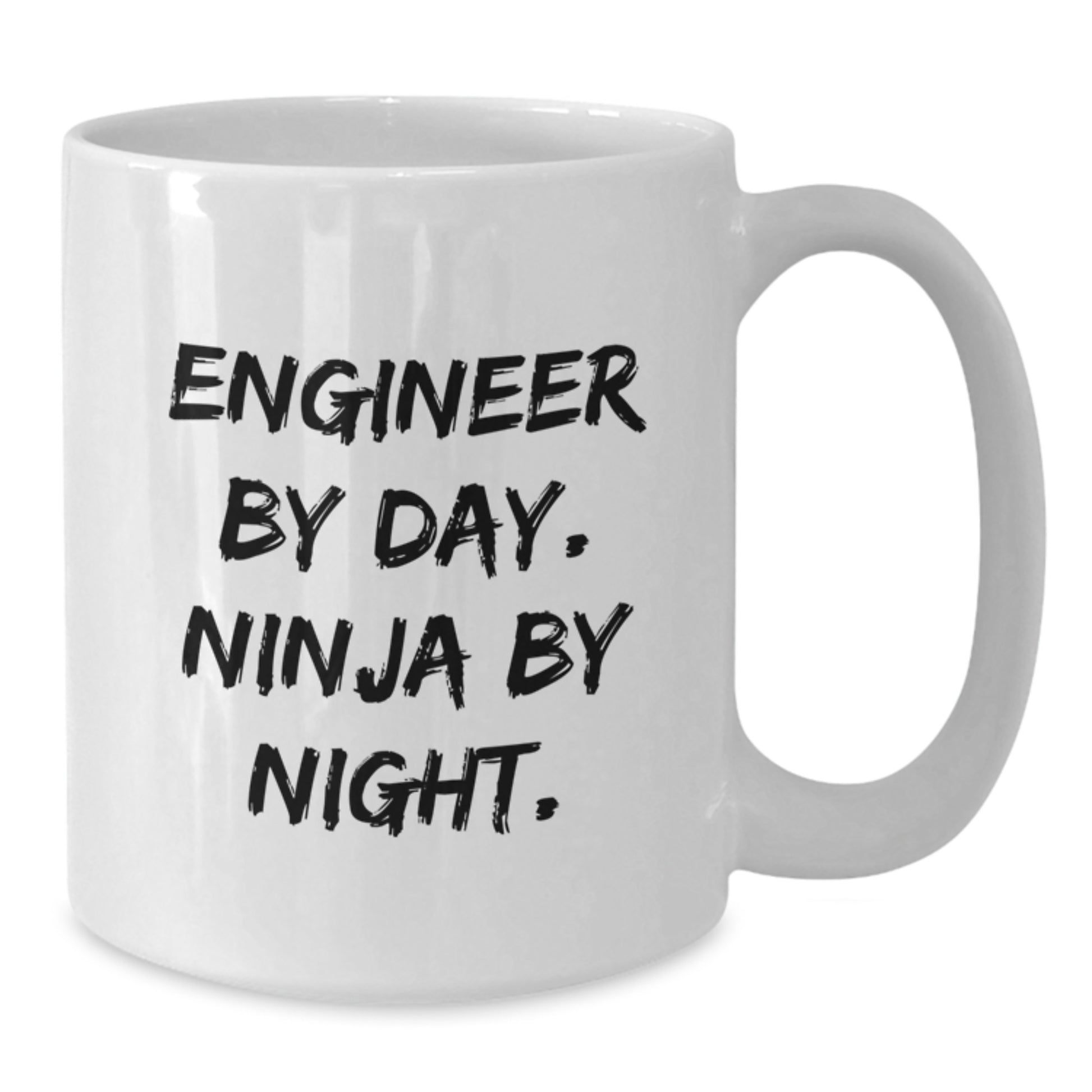 Engineer Gifts, Funny White Coffee Mug for Engineer Friends, Birthday Unique Gifts from Men, 'Engineer By Day. Ninja By Night.' - Additional