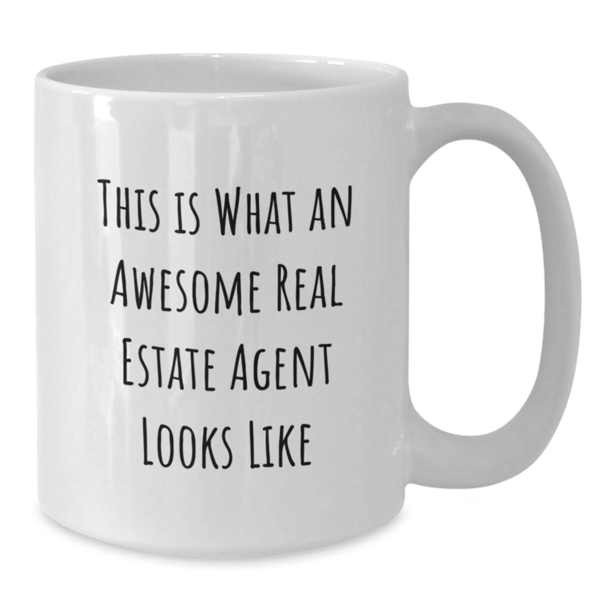 Funny Real Estate Agent Gifts, 'This Is What An Awesome Real Estate Agent Looks Like' White Coffee Mug for Birthday, Gifts from Friends, Gifts for Real Estate Agent - Additional