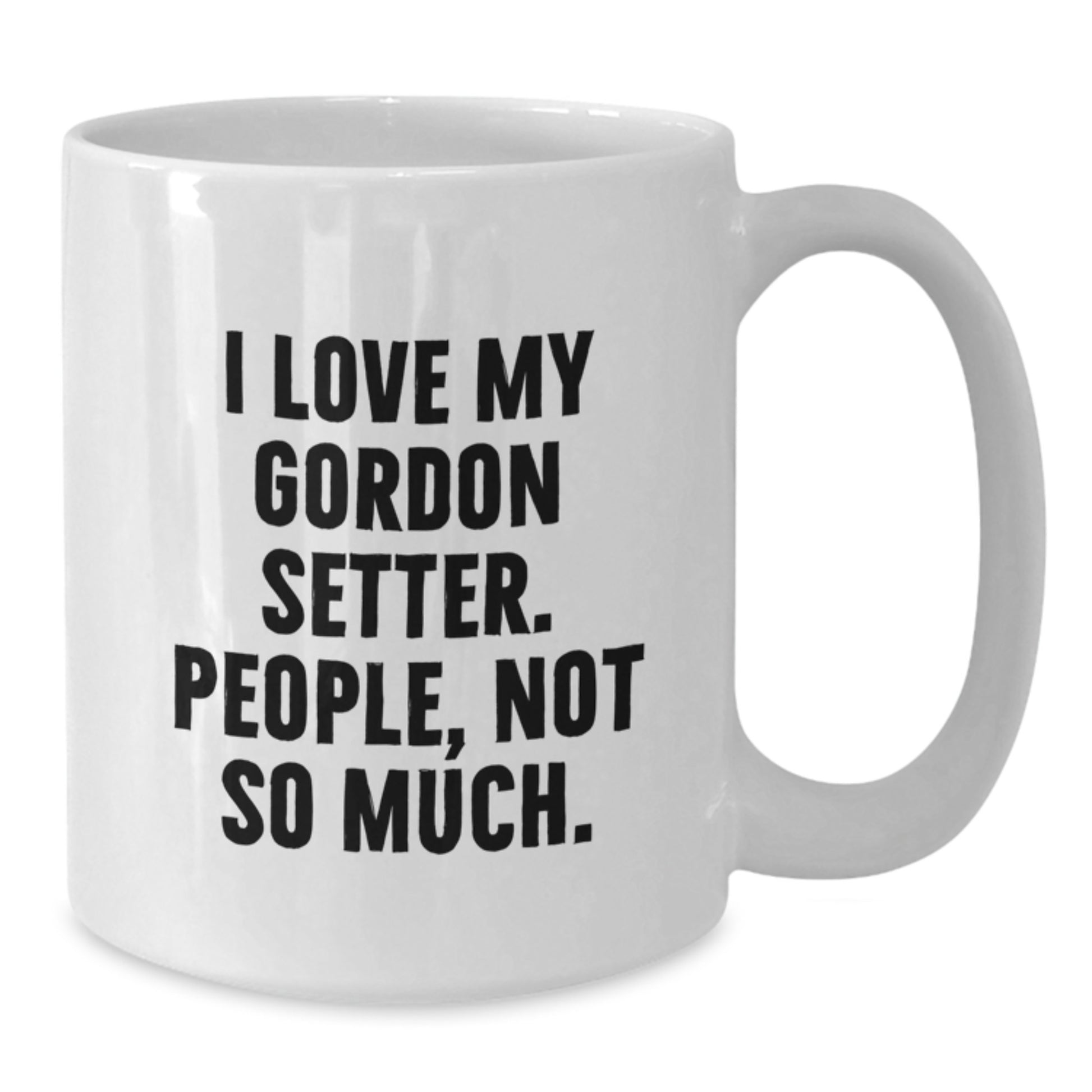 Funny Gordon Setter Dog Lover Gifts from Men to Family Members - White Coffee Mug, I Love My Gordon Setter. People, Not So Much. - Additional