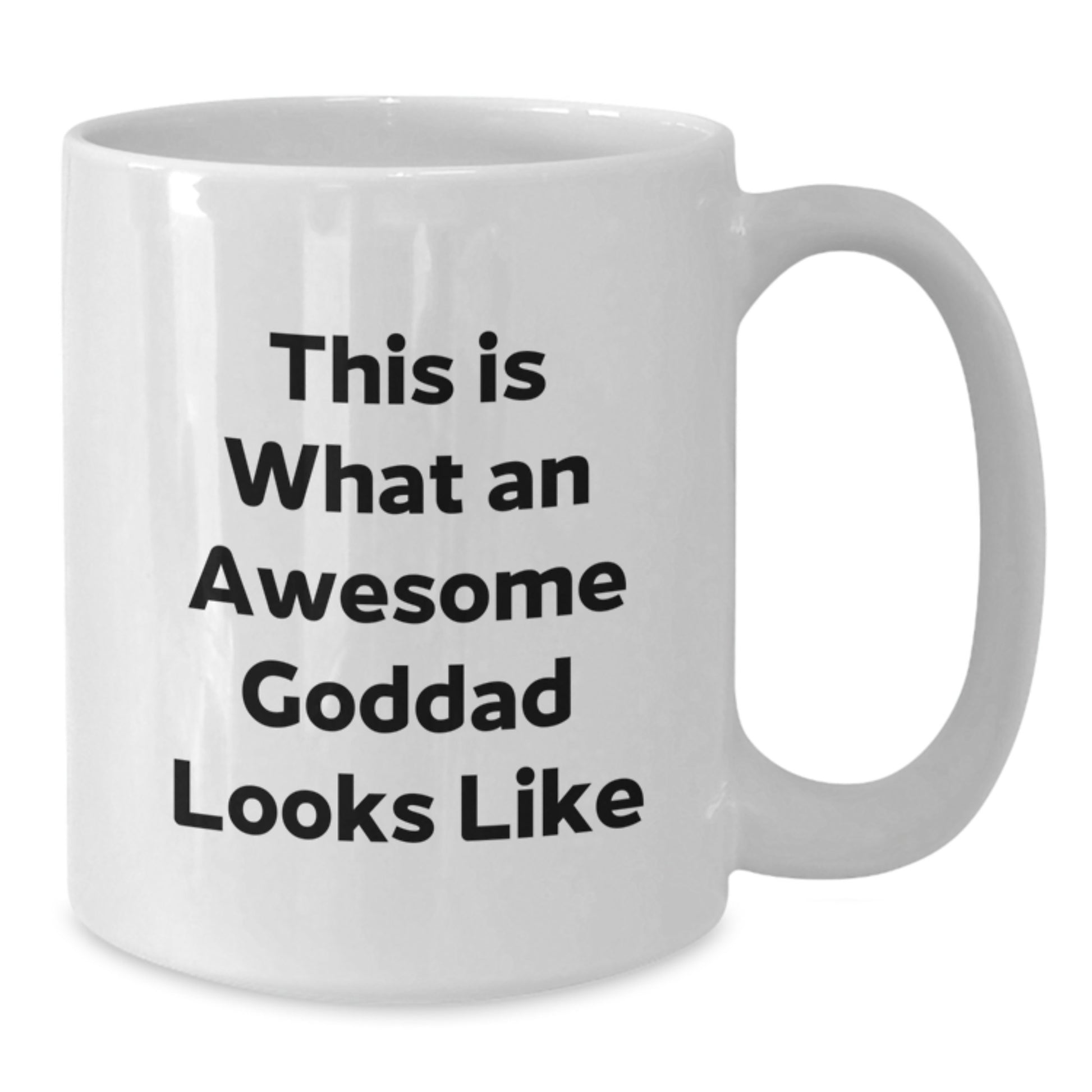 Goddad Gifts from Friends and Family, Funny White Coffee Mug for Graduation, 'This Is What An Awesome Goddad Looks Like' - Additional