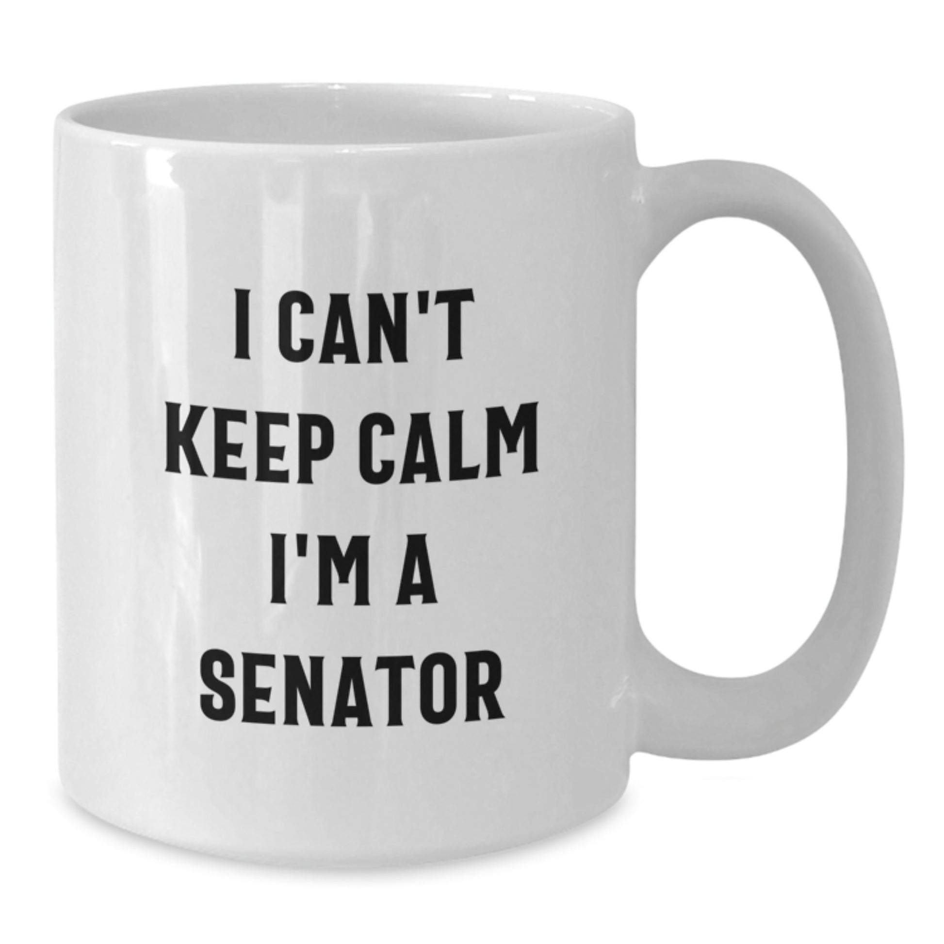 Funny Senator Gifts from Friends, I Can't Keep Calm I'm A Senator White Coffee Mug, Graduation Unique Gifts - Additional