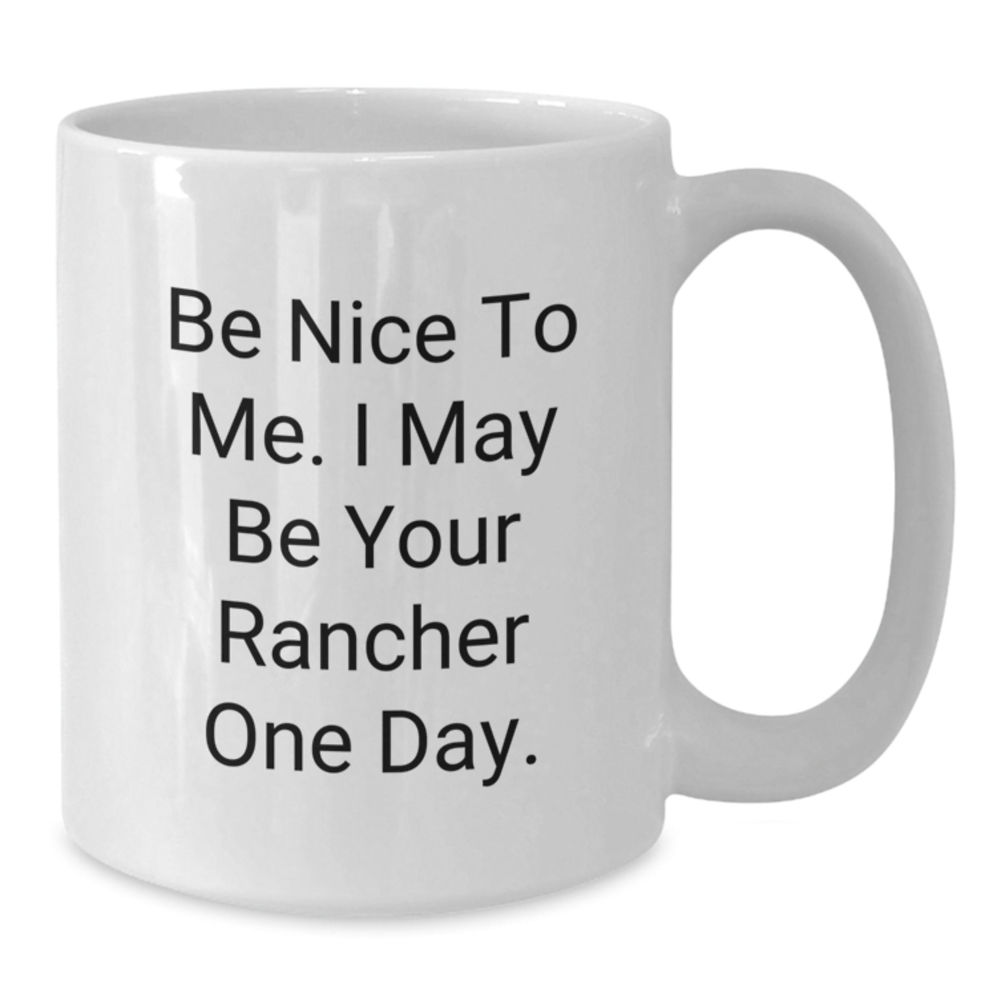 Funny Rancher Gifts from Men to Friends, White Coffee Mug, Be Nice To Me, Christmas Unique Presents - Additional