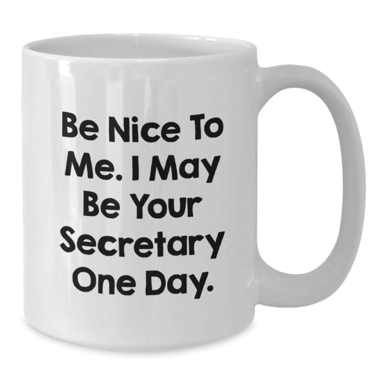Funny Secretary Christmas Unique Gifts from Friends, White Coffee Mug for Secretary, Be Nice To Me - Additional