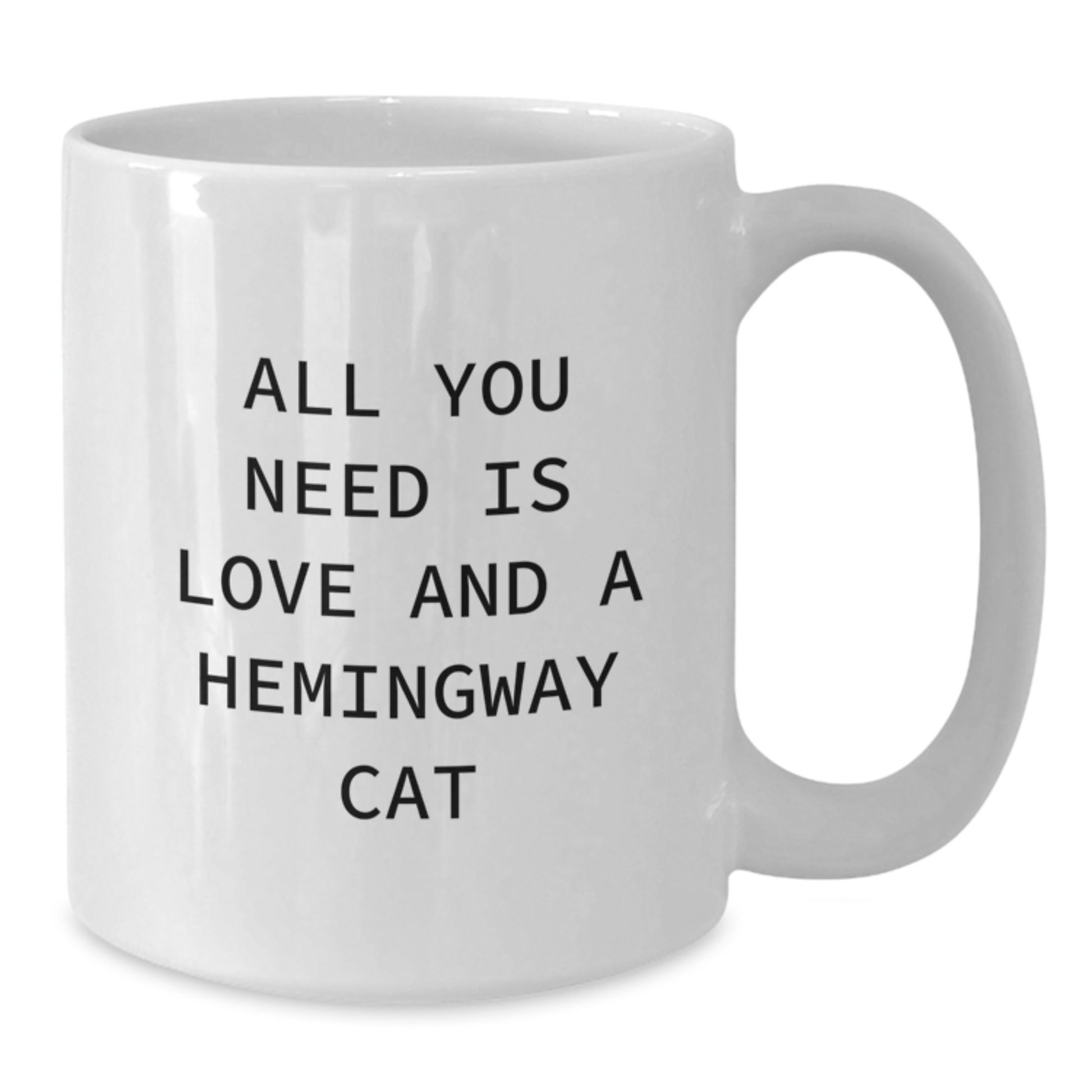 Funny Hemingway Cat Mugs for Graduation Gifts from Friends and Family, 'All You Need Is Love And A Hemingway Cat' Quote - Additional