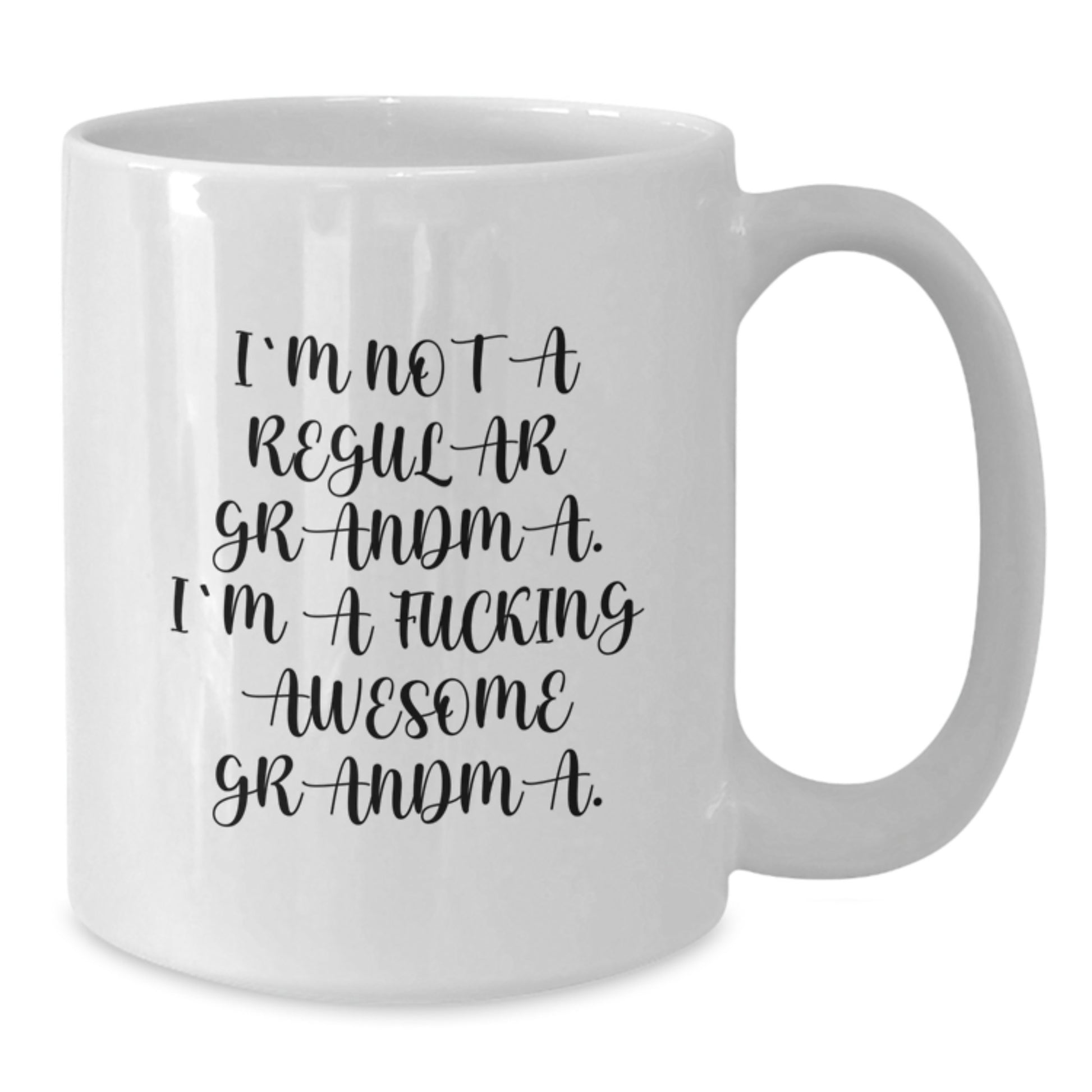 Funny Grandma Gifts for Women, Grandma White Coffee Mug, Unique Christmas Unique Gifts from Men to Family, I'm Not A Regular Grandma - Additional