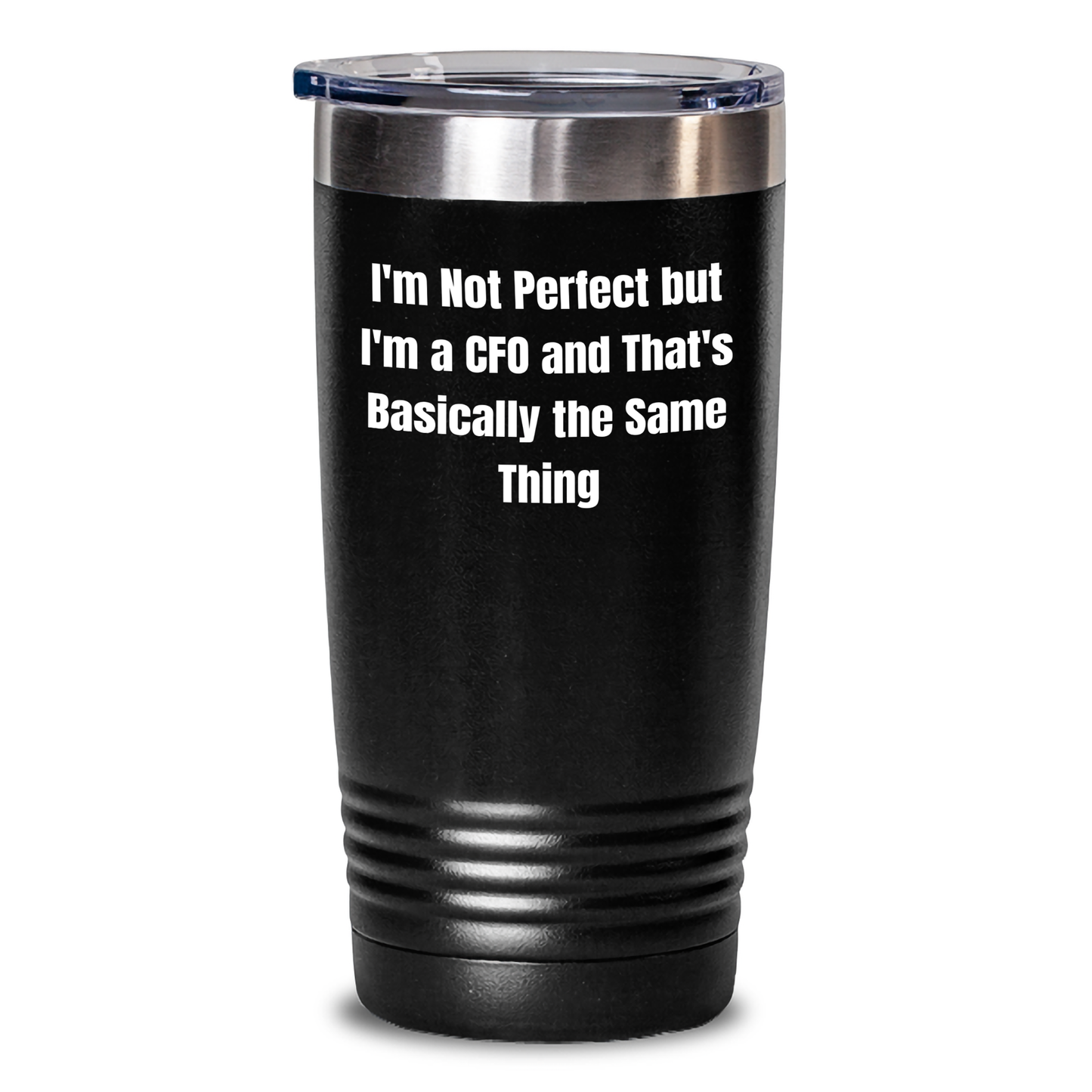 CFO Tumbler Gifts from Friends for Graduation Celebration, 'I'm Not Perfect But I'm A Cfo', Funny Quote on Stainless Steel 20oz or 30oz Capacity Tumbler - Main