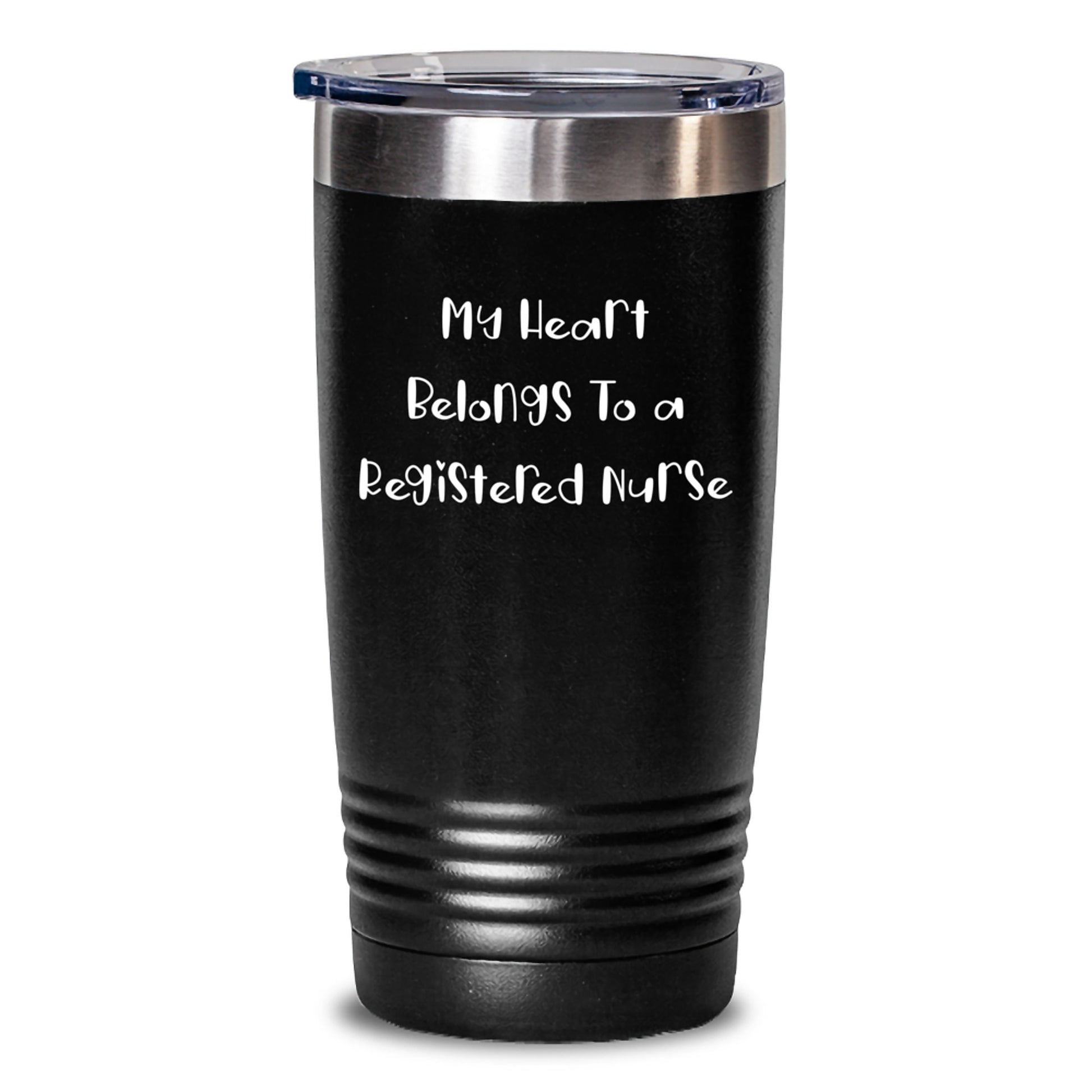 Funny Gifts for Registered Nurse, My Heart Belongs To A Registered Nurse Christmas Tumbler, BPA-Free Stainless Steel Tumbler Gifts from Friends to Men Women Family Coworkers - Main