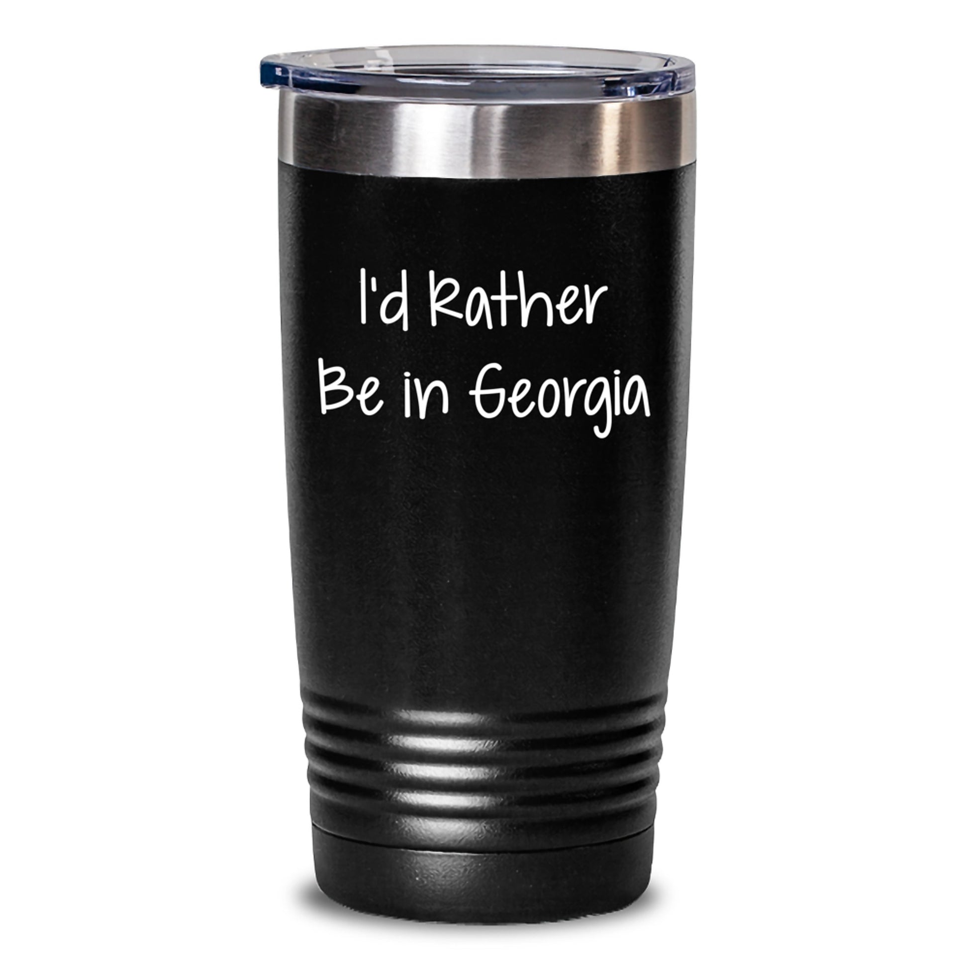 Funny Georgia Gifts for Birthday: 'I'd Rather Be In Georgia' Tumbler, Gifts from Friends, 20oz or 30oz Capacity, Stainless Steel/Powder Coating, Gifts for Georgia Enthusiasts - Main