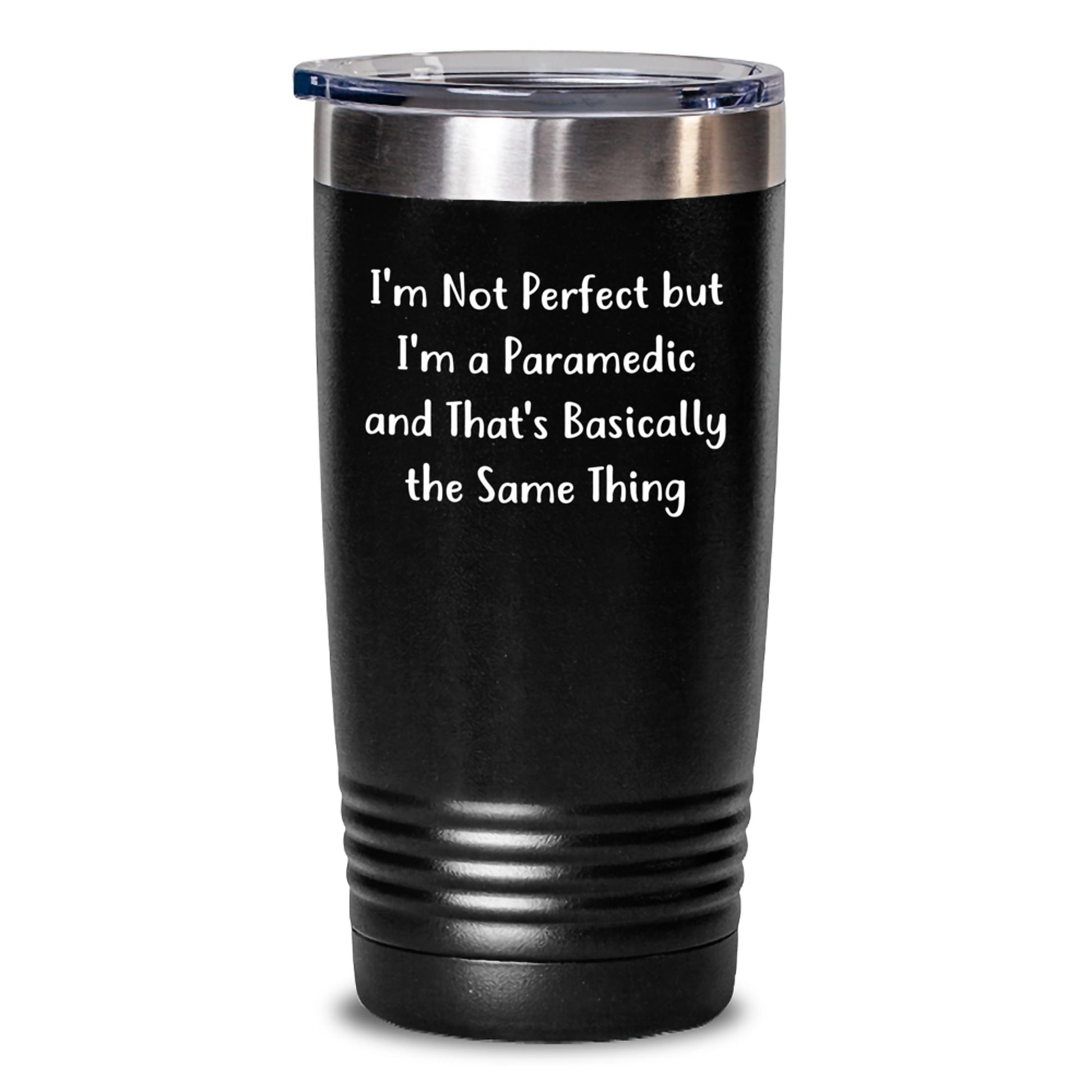 Funny Rescue Worker Gifts, 'I'm Not Perfect But I'm A Rescue Worker' Tumbler, Gifts from Friends for Rescue Workers on Birthday, 20oz or 30oz Capacity, Stainless Steel with Powder Coating - Main