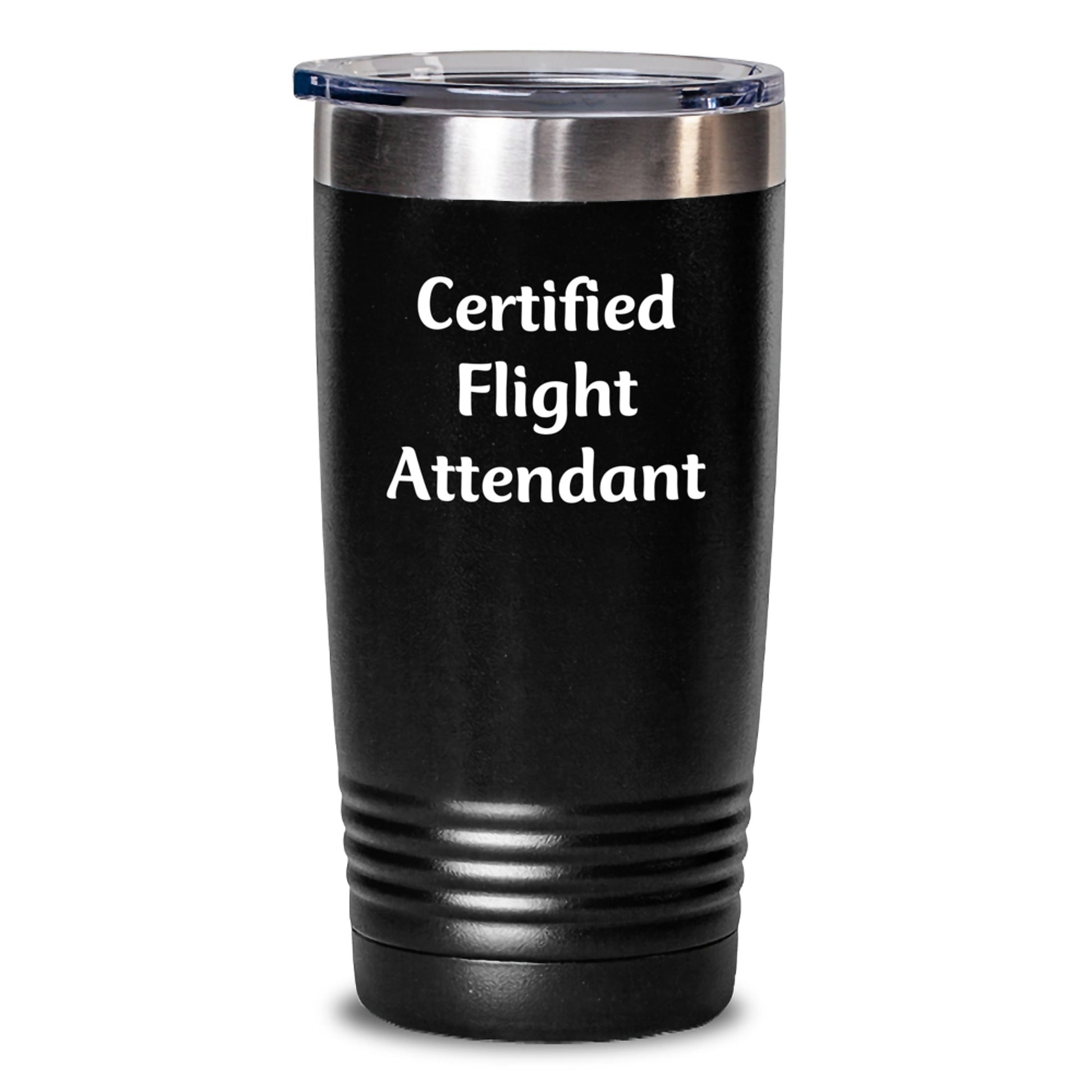 Funny Flight Attendant Gifts - 'Certified Flight Attendant' Tumbler for Graduation, Flight Attendant Mug, Flight Attendant Wife, Gifts from Friends, Gifts for Flight Attendant - Main