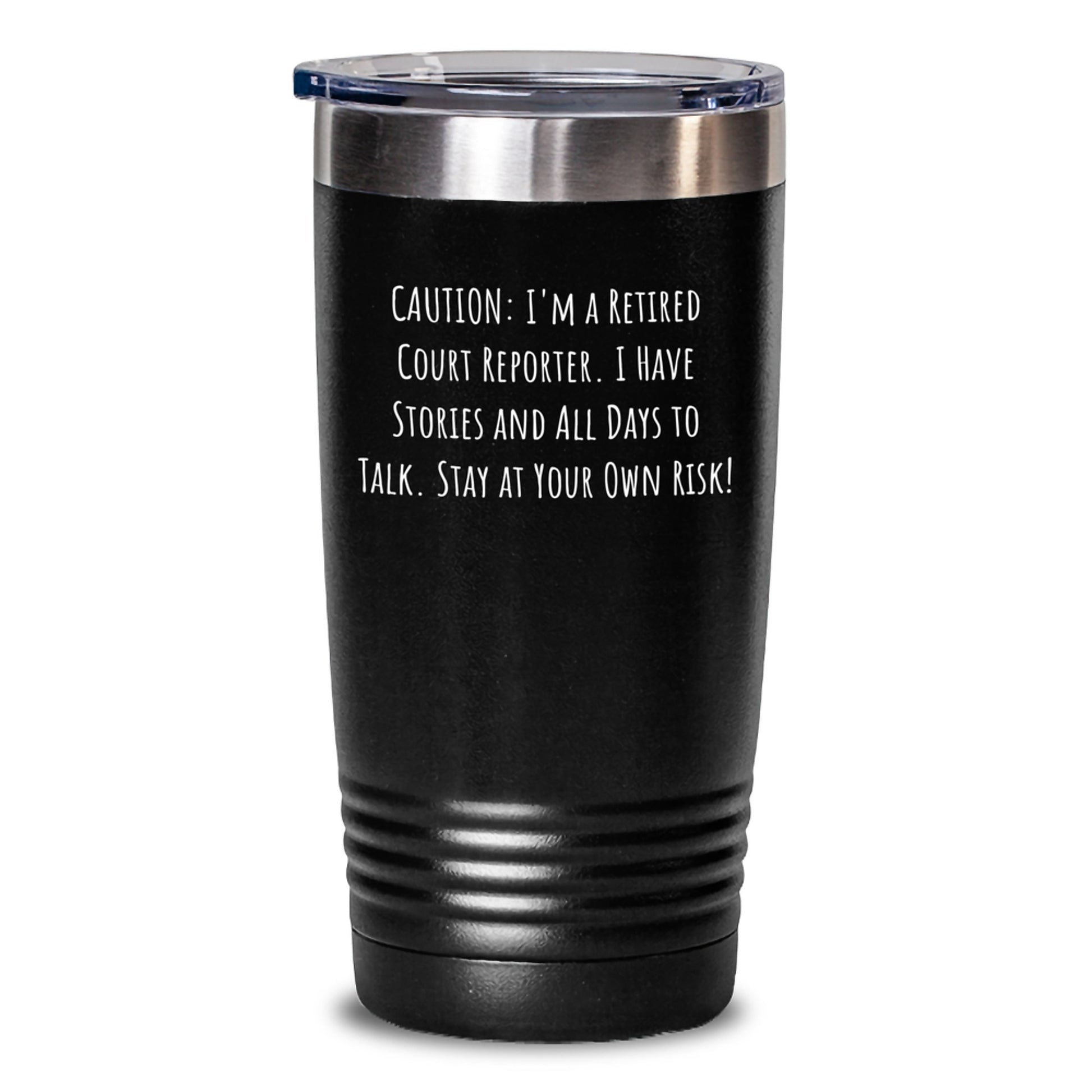 Funny Court Reporter Gifts - 'I Have Stories' Tumbler for Court Reporter, Christmas Unique Gifts from Friends, Coworkers, Family - Main