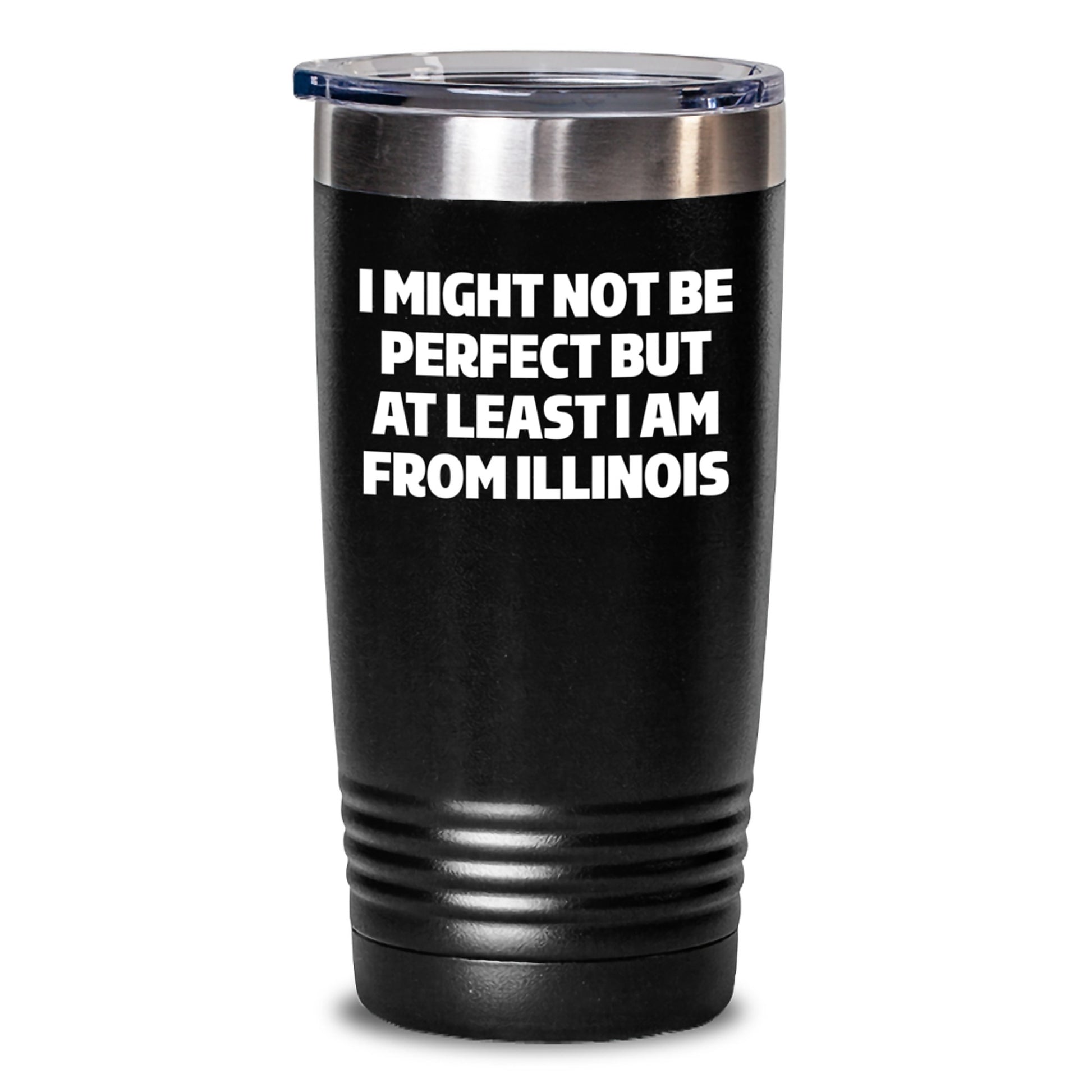 Funny Illinois Gifts from Friends for Men and Women, Tumbler I Might Not Be Perfect, Unique Christmas Unique Gifts - Main