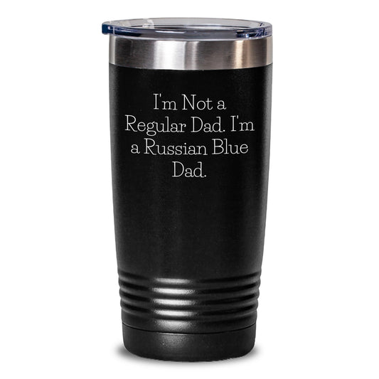 Russian Blue Cat Dad, Funny Gifts for Men from Friends, Unique Graduation Tumblers with 20oz or 30oz Capacity - Main