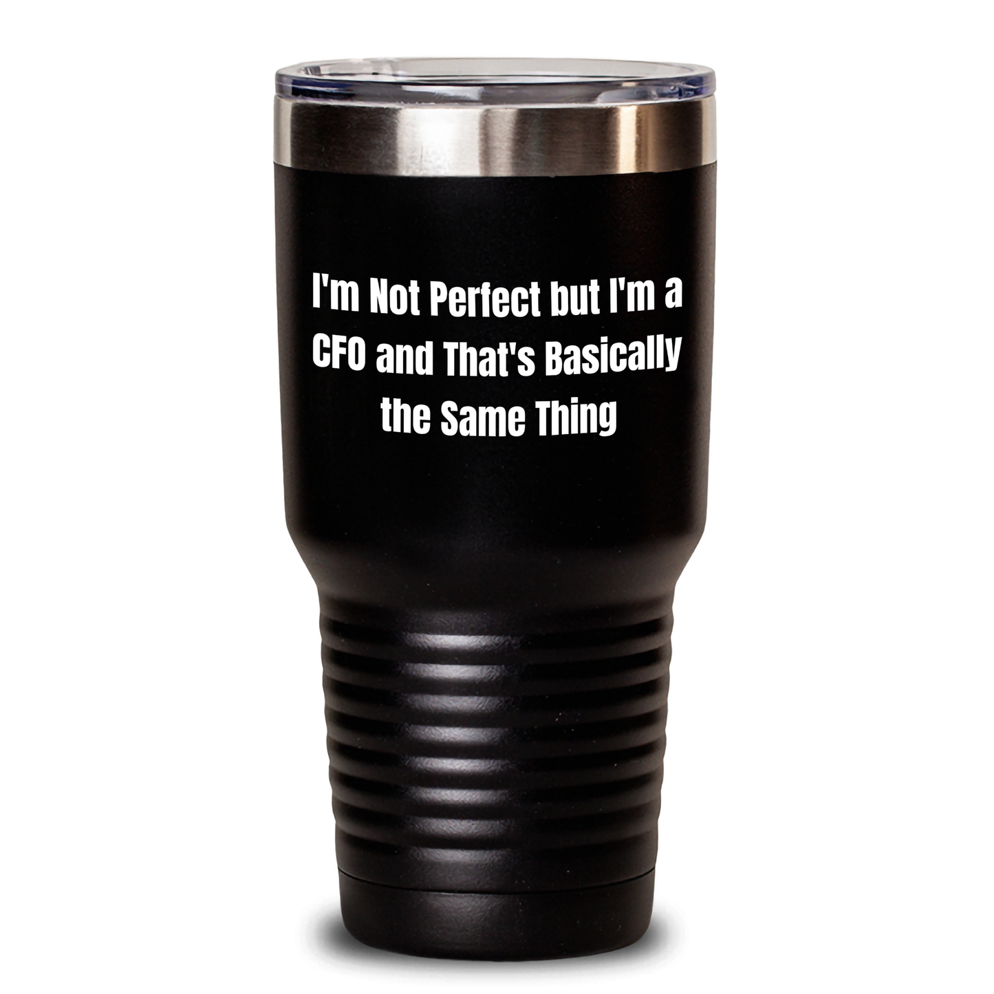 CFO Tumbler Gifts from Friends for Graduation Celebration, 'I'm Not Perfect But I'm A Cfo', Funny Quote on Stainless Steel 20oz or 30oz Capacity Tumbler - Main