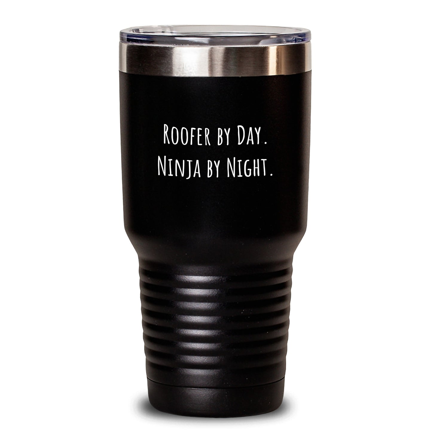Funny Roofer Gifts from Men to Roofer Friends - Christmas Unique Tumblers - 'Roofer By Day. Ninja By Night.' - Main