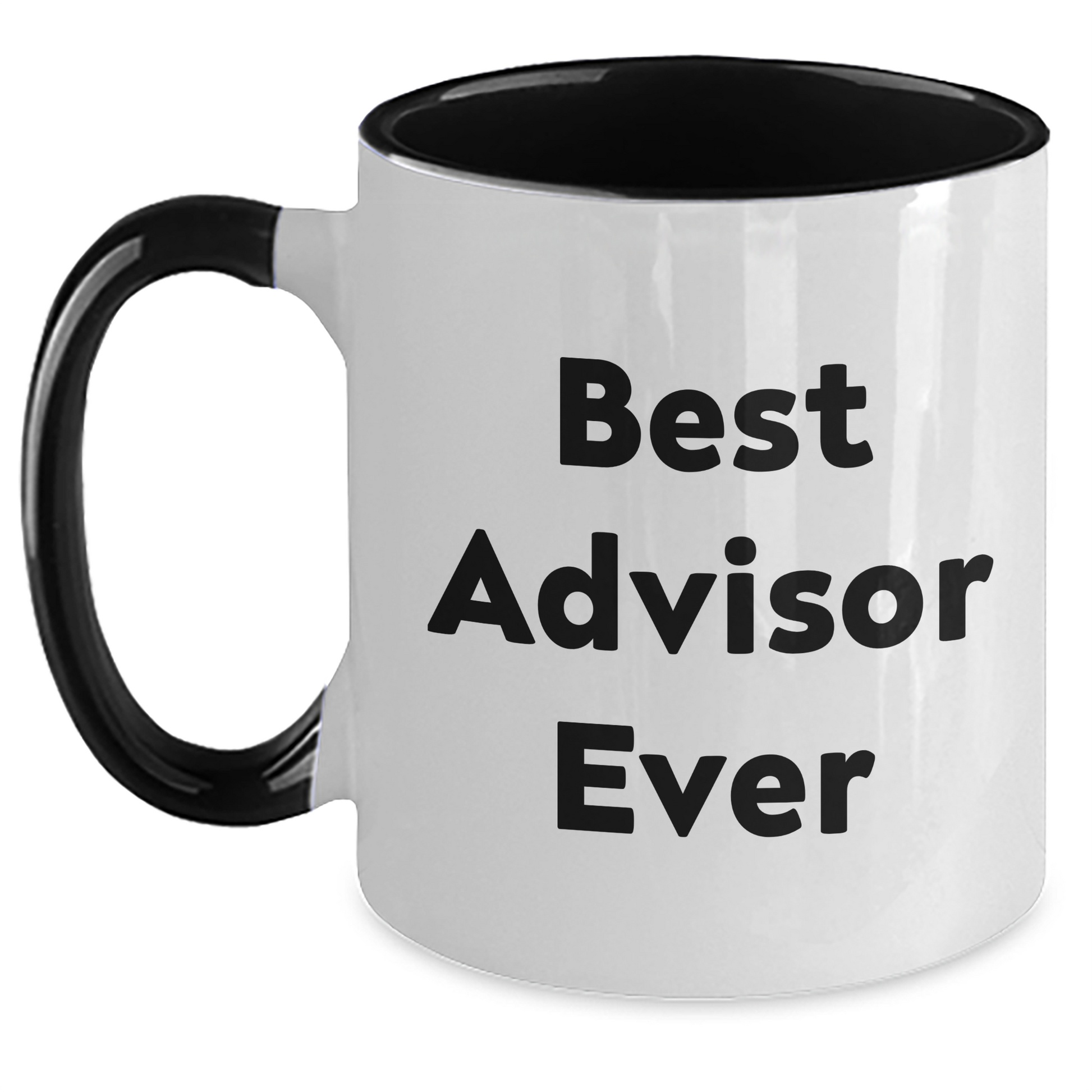 Funny Best Advisor Ever Two Tone Coffee Mug Gifts from Family to Graduation Advisor, Perfect for Men or Women - Main
