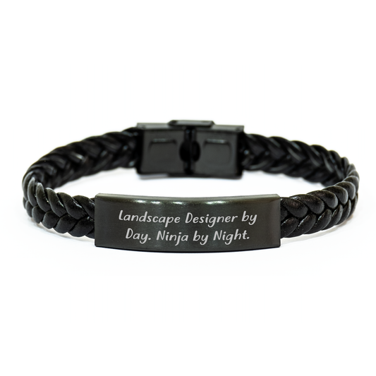 Landscape Designer Gifts from Friends, Funny Quote Interlaced Leather Bracel, Graduation Unique Gifts for Men - Image 1