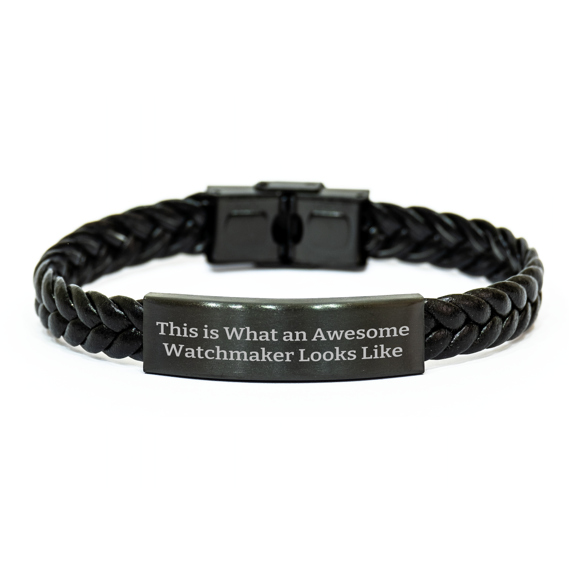 Watchmaker Inspirational Gifts from Friends - This Is What An Awesome Watchmaker Looks Like, Interlaced Leather Bracelet for Graduation, Gifts for Watchmaker - Image 1