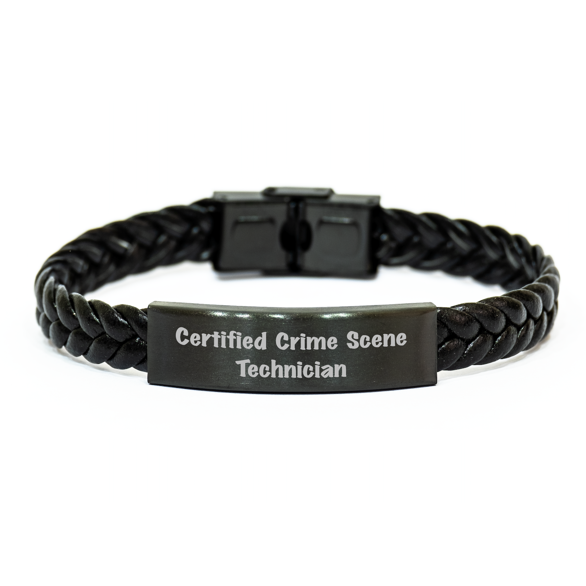 Certified Crime Scene Technician Gifts from Friends, Unique Interlaced Leather Bracelet for Men and Women, Inspirational Quote, Graduation Unique Gifts - Image 1