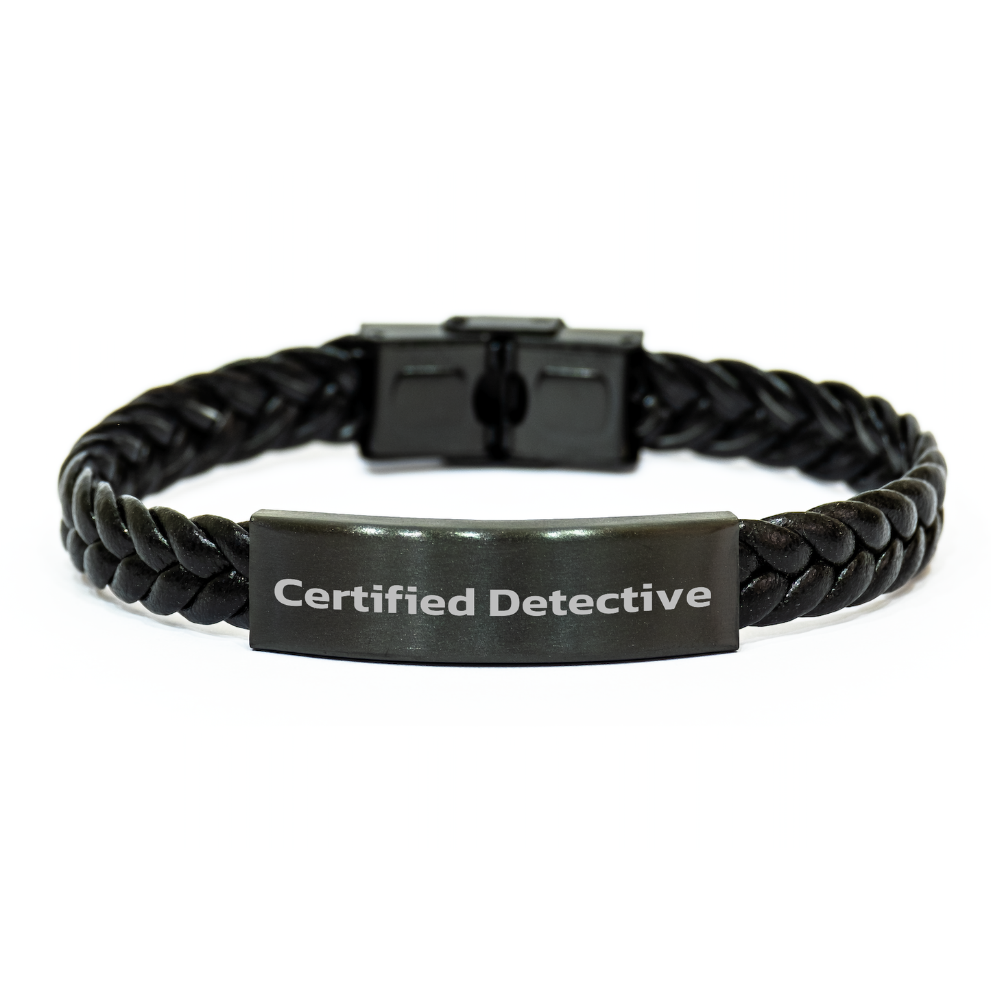 Funny Detective Gifts from Men - Certified Detective Interlaced Leather Bracelet for Graduation Unique Gifts - 'You're a-maze-ing' Quote - Image 1