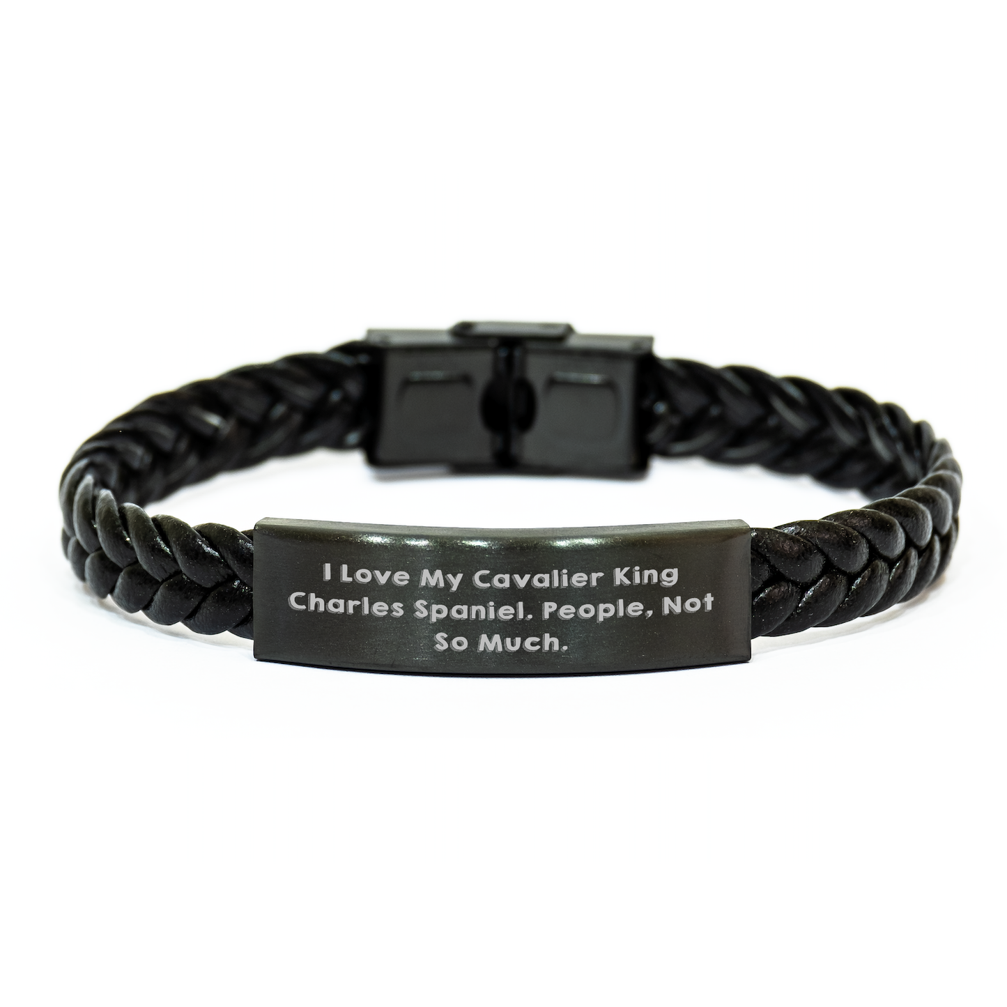 Cavalier King Charles Spaniel Dog Gifts, Funny Quote Interlaced Leather Bracelet, Gifts from Men to Friends for Graduation Unique Gifts, Perfect for Dog Lovers' Gifts for Him - Image 1