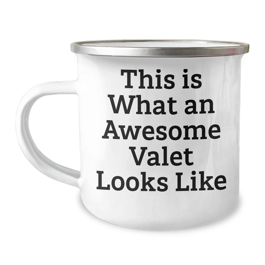 Valet Gifts for Men, Funny Camping Mug with Quote 'This Is What An Awesome Valet Looks Like', Unique Graduation Gifts from Family to Son - Image 1