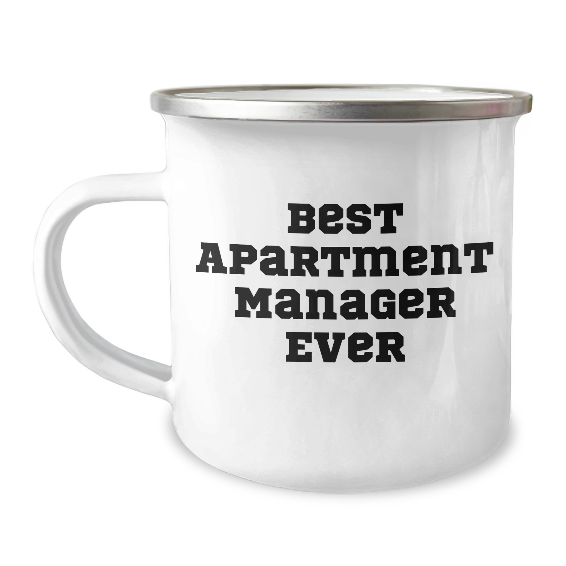Funny Apartment Manager Gifts from Friends, Best Apartment Manager Ever, Unique Graduation Gifts for Men, Women, Coworkers, and Family - Camping Mug - Image 1