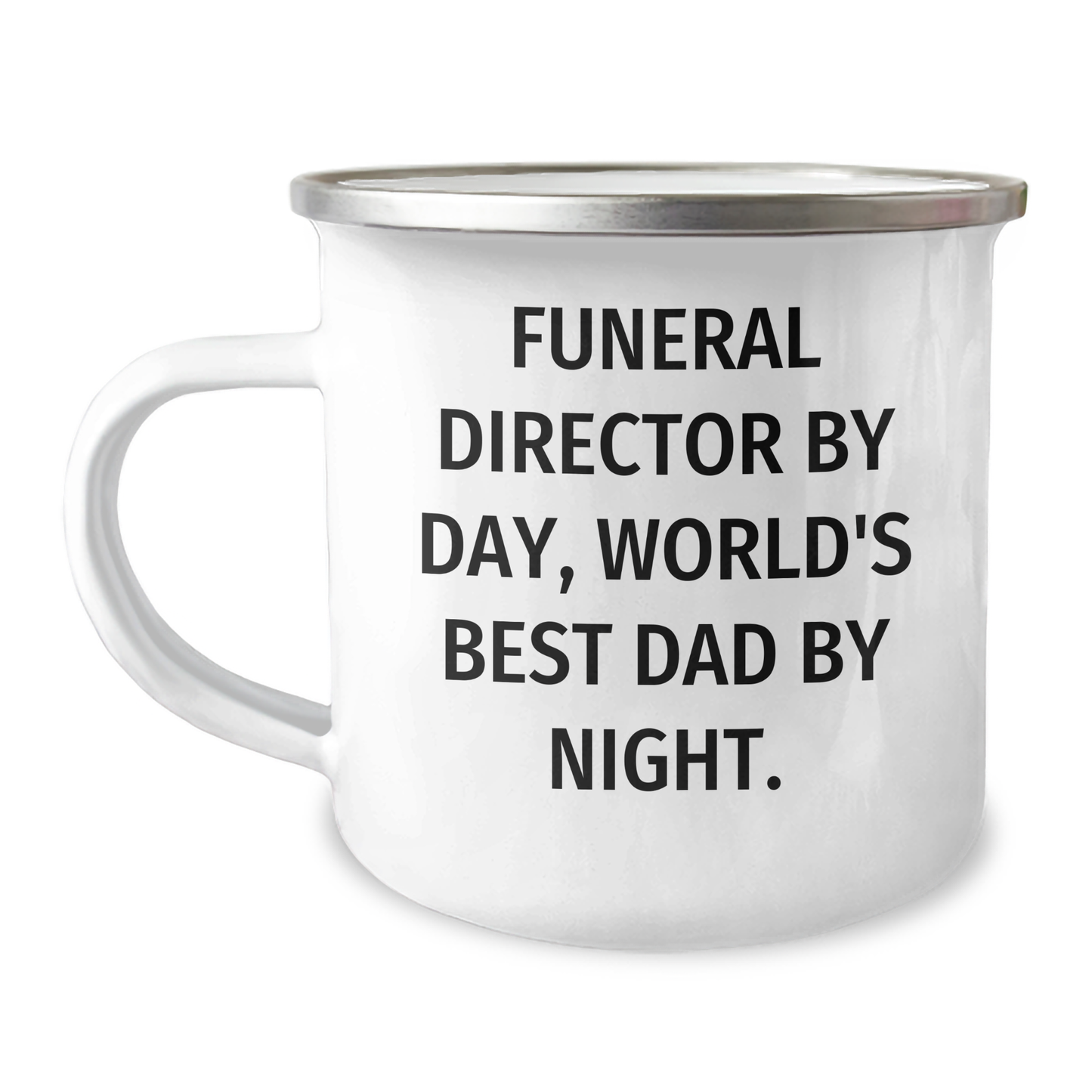 Funeral Director Gifts, World's Best Dad Camping Mug, Graduation Unique Gifts from Friends, Family, or Men - 'Funeral Director By Day, World's Best Dad By Night.' - Image 1