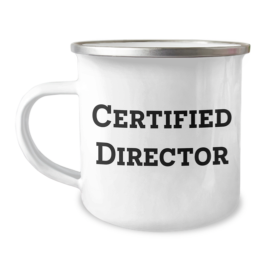 Director's Funny Quote Camping Mug, Gifts for Men from Friends, Unique Graduation Gifts for Director - Image 1