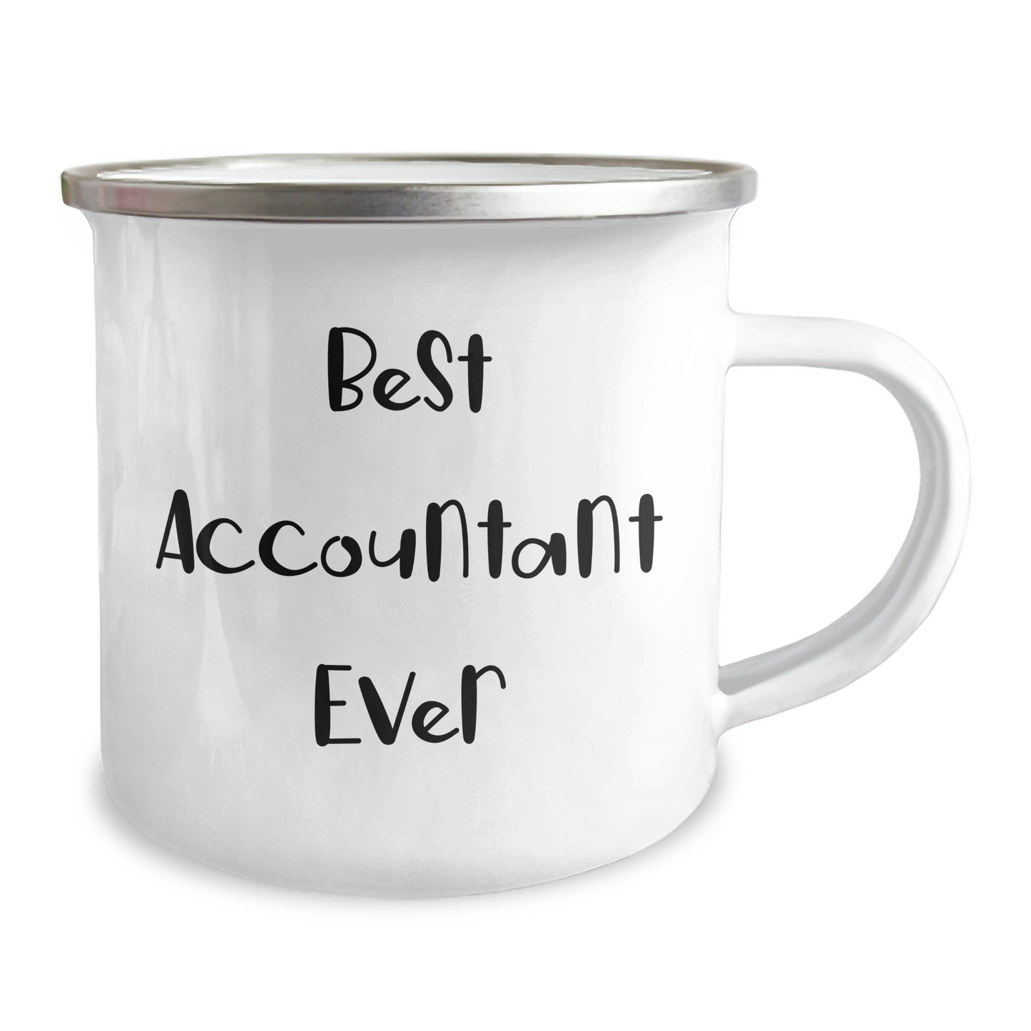 Funny Accountant Gifts from Friends, Best Accountant Ever Enamel Camping Mug for Graduation, 12 oz Stainless Steel, Hand Wash Recommended - Image 2