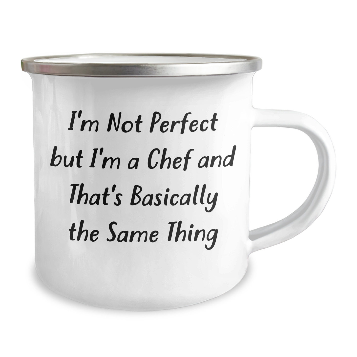 Funny Chef Gifts from Family for Men, Unique Camping Mug for Graduation, 'I'm Not Perfect But I'm A Chef And That's Basically The Same Thing' - Image 2