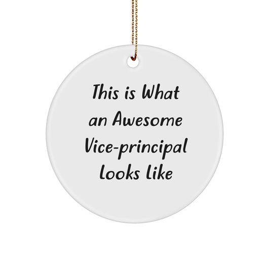 Funny Vice-principal Gifts from Friends for Christmas Circle Ornament This Is What An Awesome Vice-principal Looks Like - Image 1