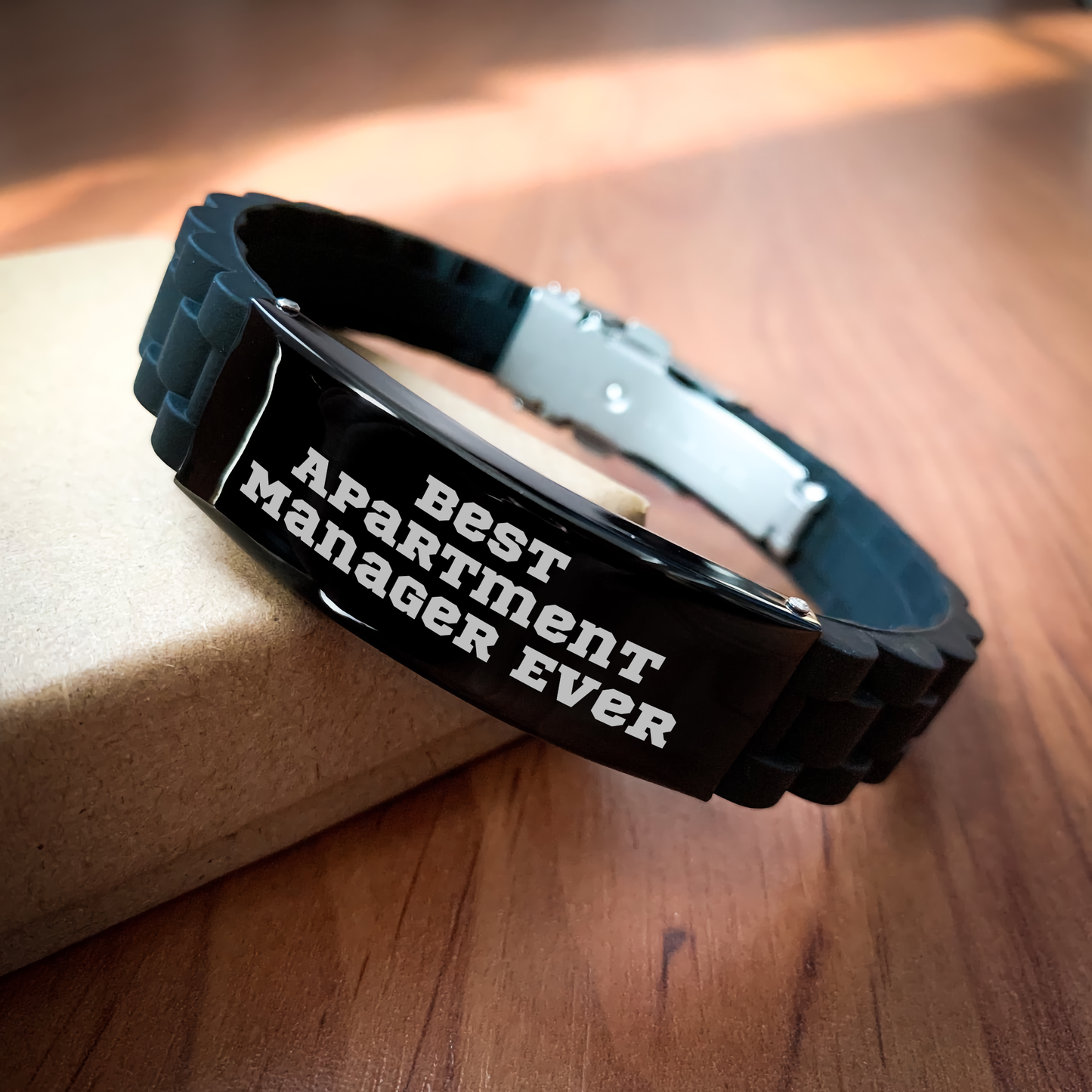 Apartment Manager Gifts, Best Ever Quote, Glide lock Clasp Bracelet for Men, Women, Friends, Coworkers, Family, Graduation Unique Gifts from - Image 2