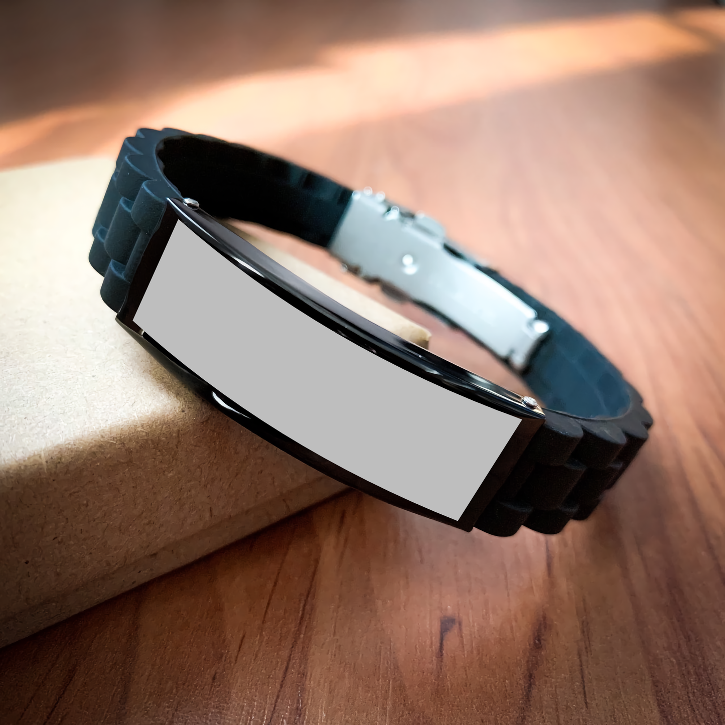 Funny Carpenter Gifts for Him - I'm Not Perfect But I'm A Carpenter, Glide lock Clasp Adjustable Black Stainless Steel Silicone Men's Gift from Friends - Image 2