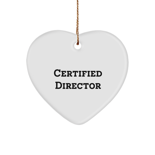 Funny Quote Gifts from Men for Directors - Heart Ornament for Christmas Unique Gifts - Image 1