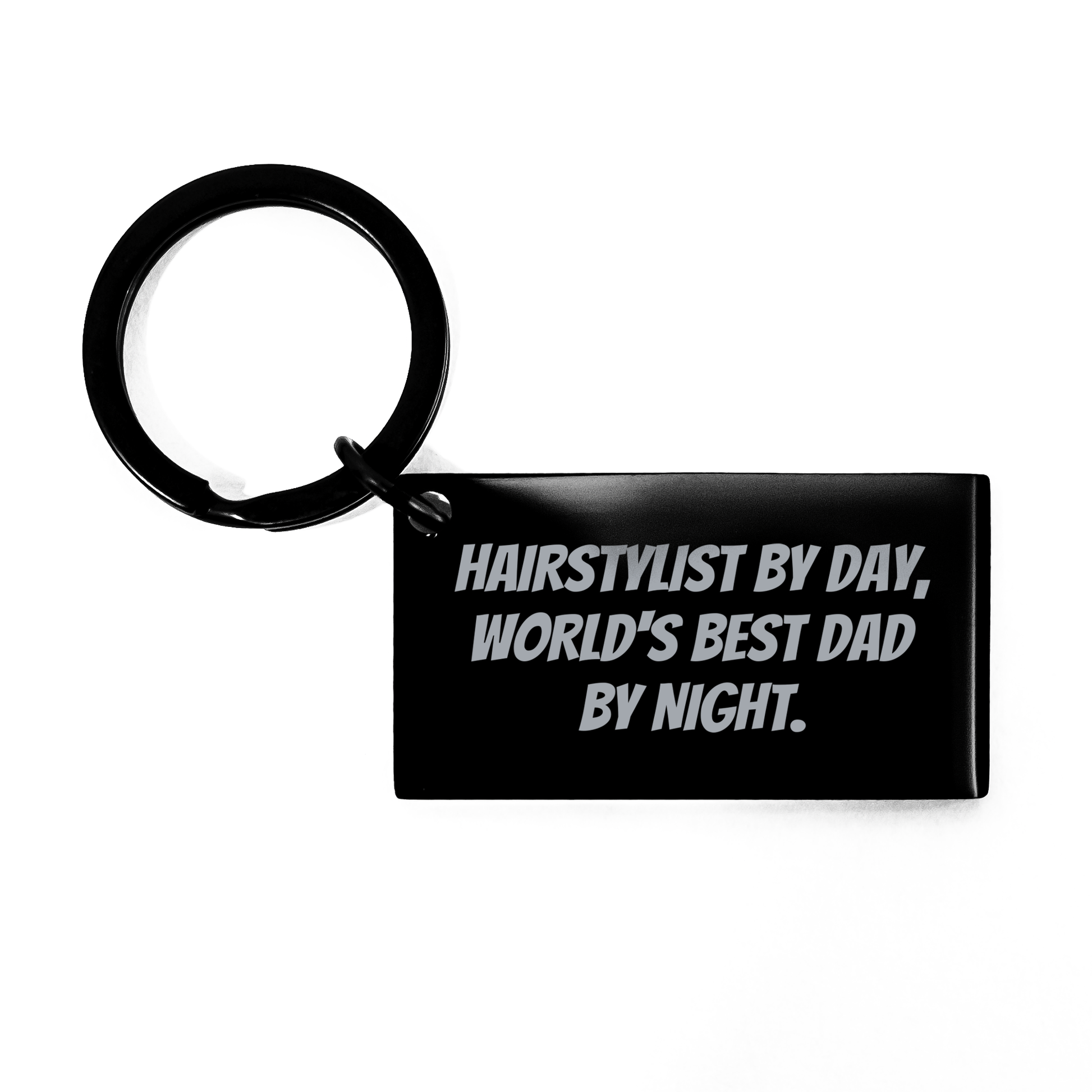 Hairstylist Keychain, Funny Quote, Graduation Gifts from Men to Hairstylist Friends, Engraved Stainless Steel Keyring - Image 1