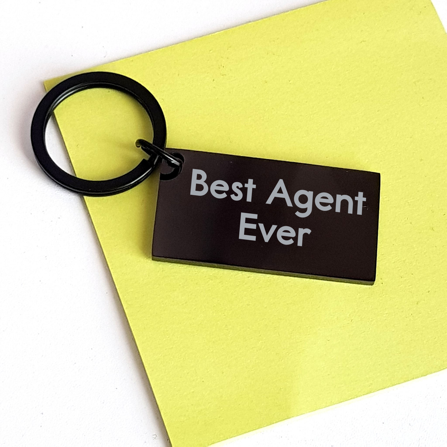 Agent Keychain Gifts from Friends and Family - 'Best Agent Ever' Quote, Black Stainless Steel, Graduation Unique Gifts - Image 3