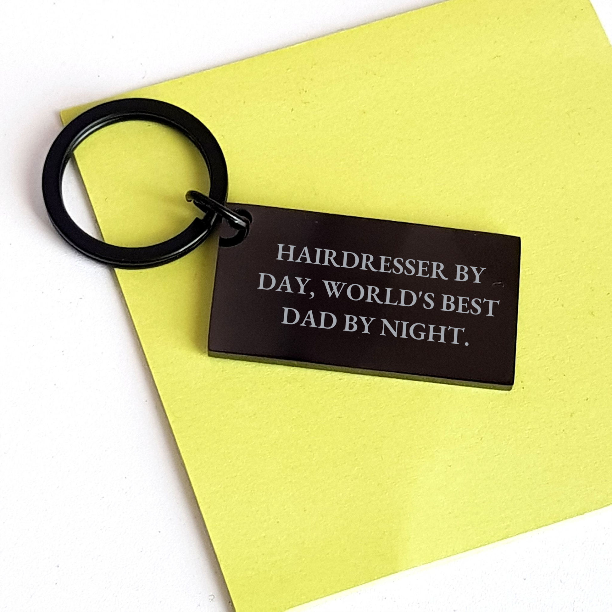 Hairdresser Gift, Keychain for Hairdresser, Funny Quote 'Hairdresser By Day, World's Best Dad By Night.', Graduation Unique Gifts from Men, Gifts for Hairdresser - Image 3