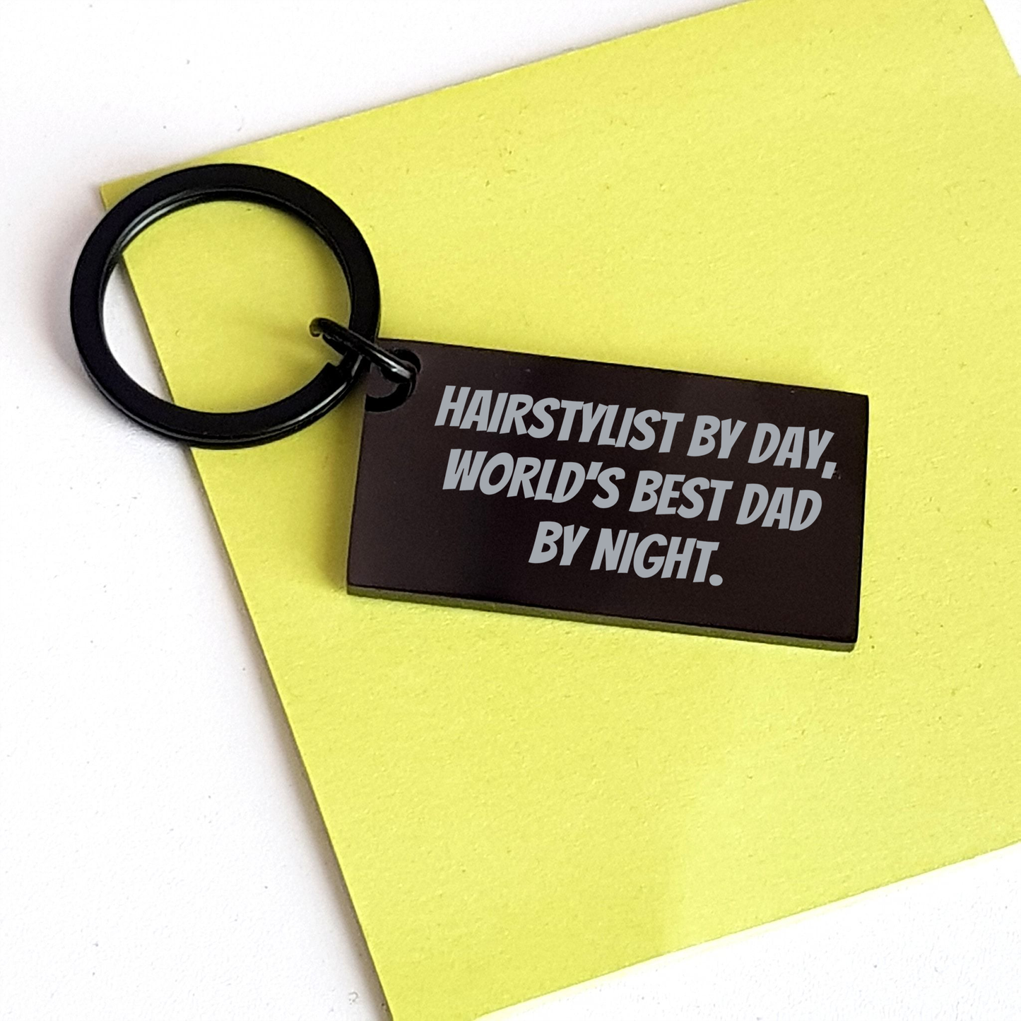 Hairstylist Keychain, Funny Quote, Graduation Gifts from Men to Hairstylist Friends, Engraved Stainless Steel Keyring - Image 3